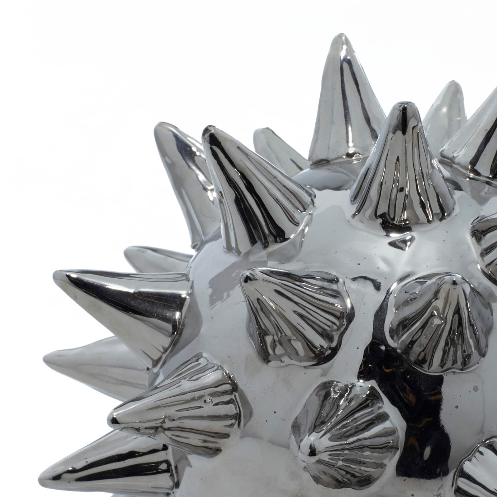 Silver Porcelain Glam Geometric Sculpture Set