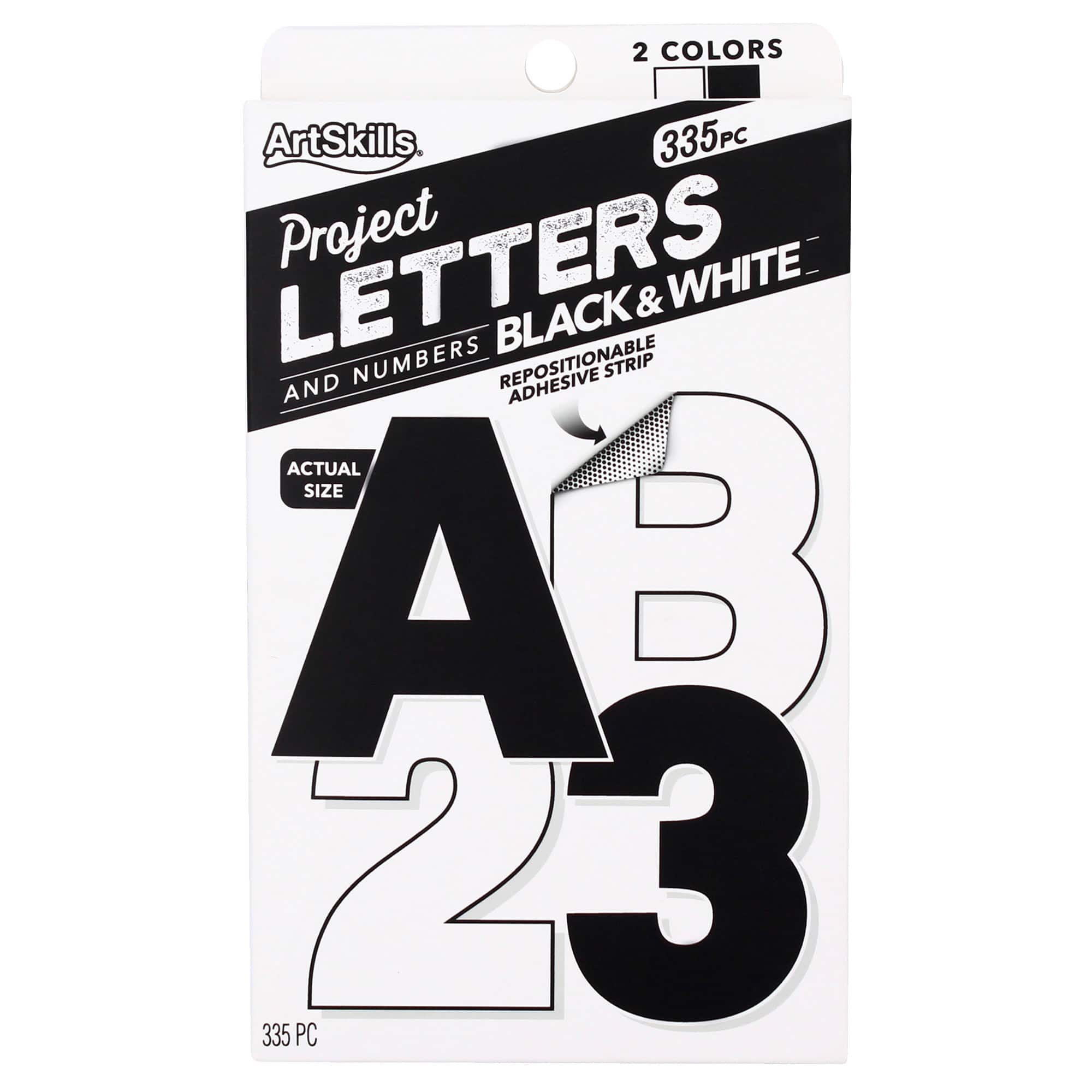 ArtSkills&#xAE; 2.5&#x22; Black &#x26; White 335 Piece Paper Poster Letter Set
