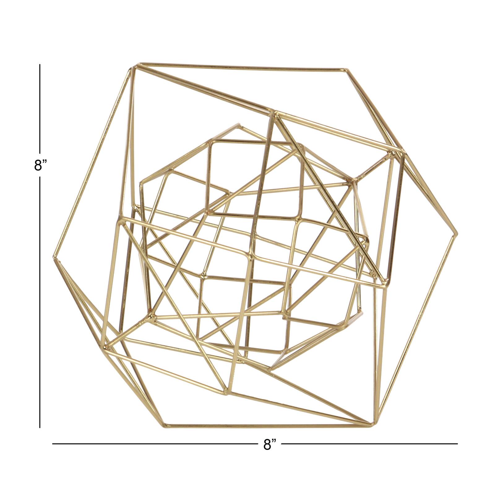 CosmoLiving by Cosmopolitan Gold Metal Modern Geometric Sculpture Set
