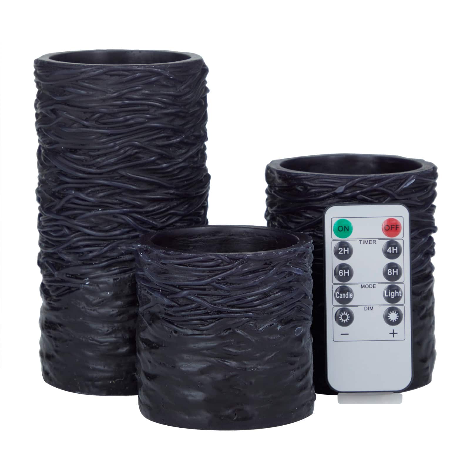 Black Coastal Flameless Candle Set