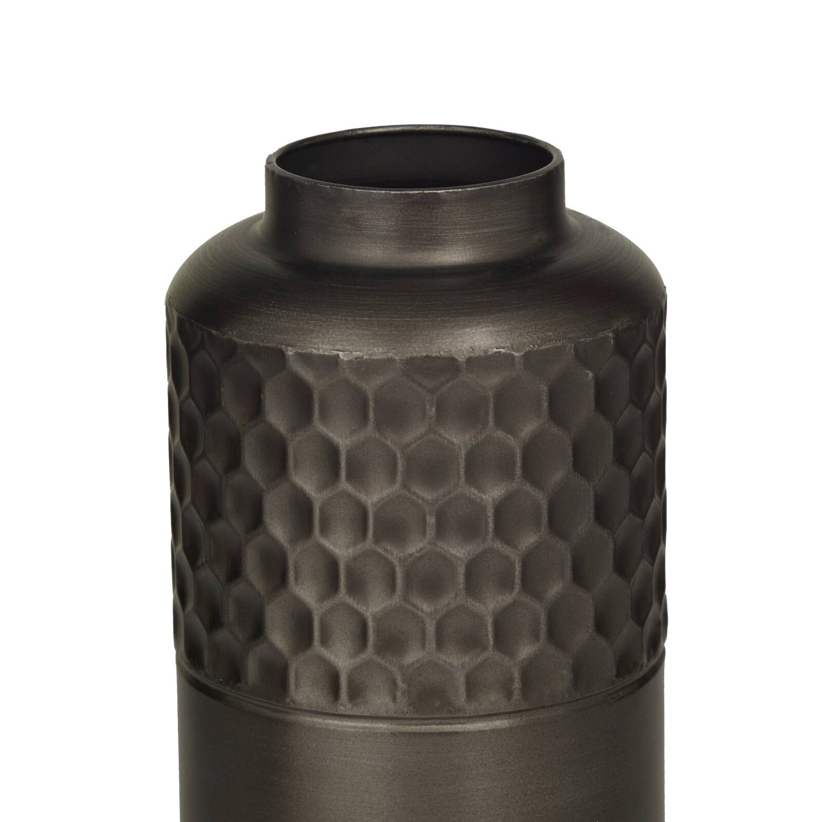 Dark Gray Metal Modern Vase Set