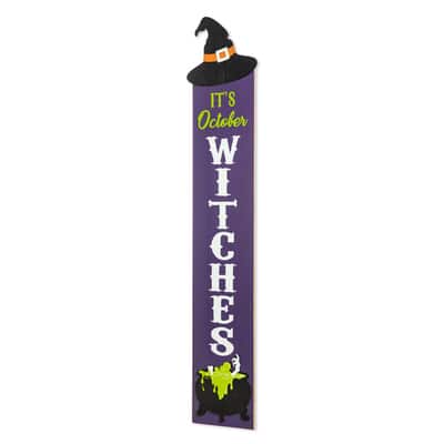 Glitzhome® 4ft. Halloween Wooden Witch Hat Porch Décor | Michaels