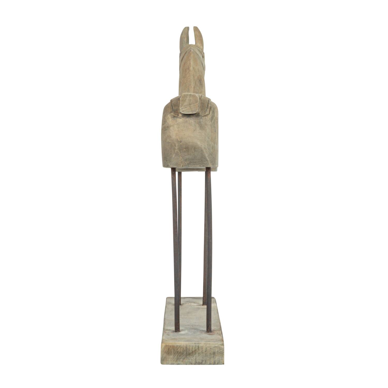 Hello Honey&#xAE; 22&#x22; Distressed Mango Wood Horse Figurine