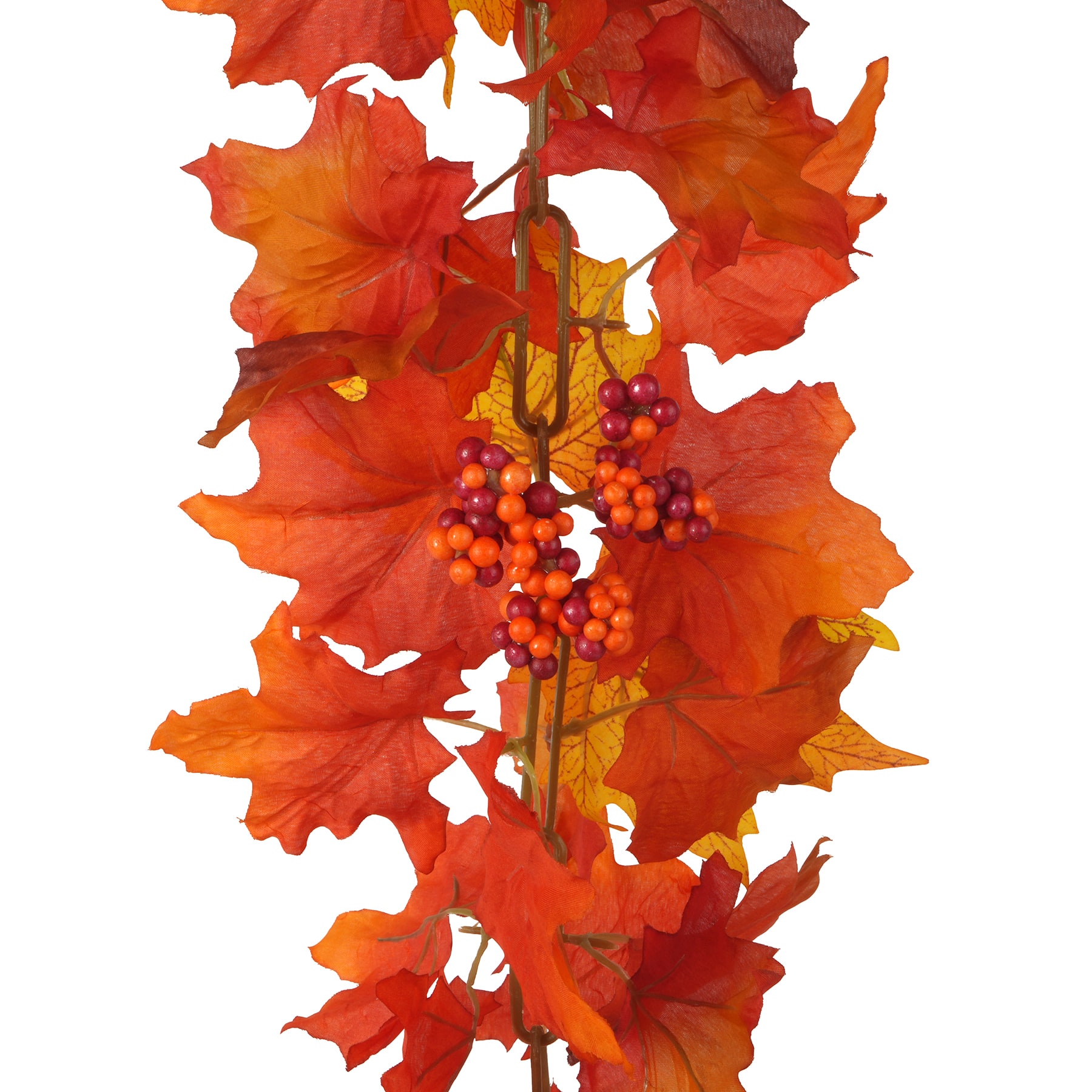6ft. Orange, Red &#x26; Yellow Maple Leaf &#x26; Berries Chain Garland by Ashland&#xAE;