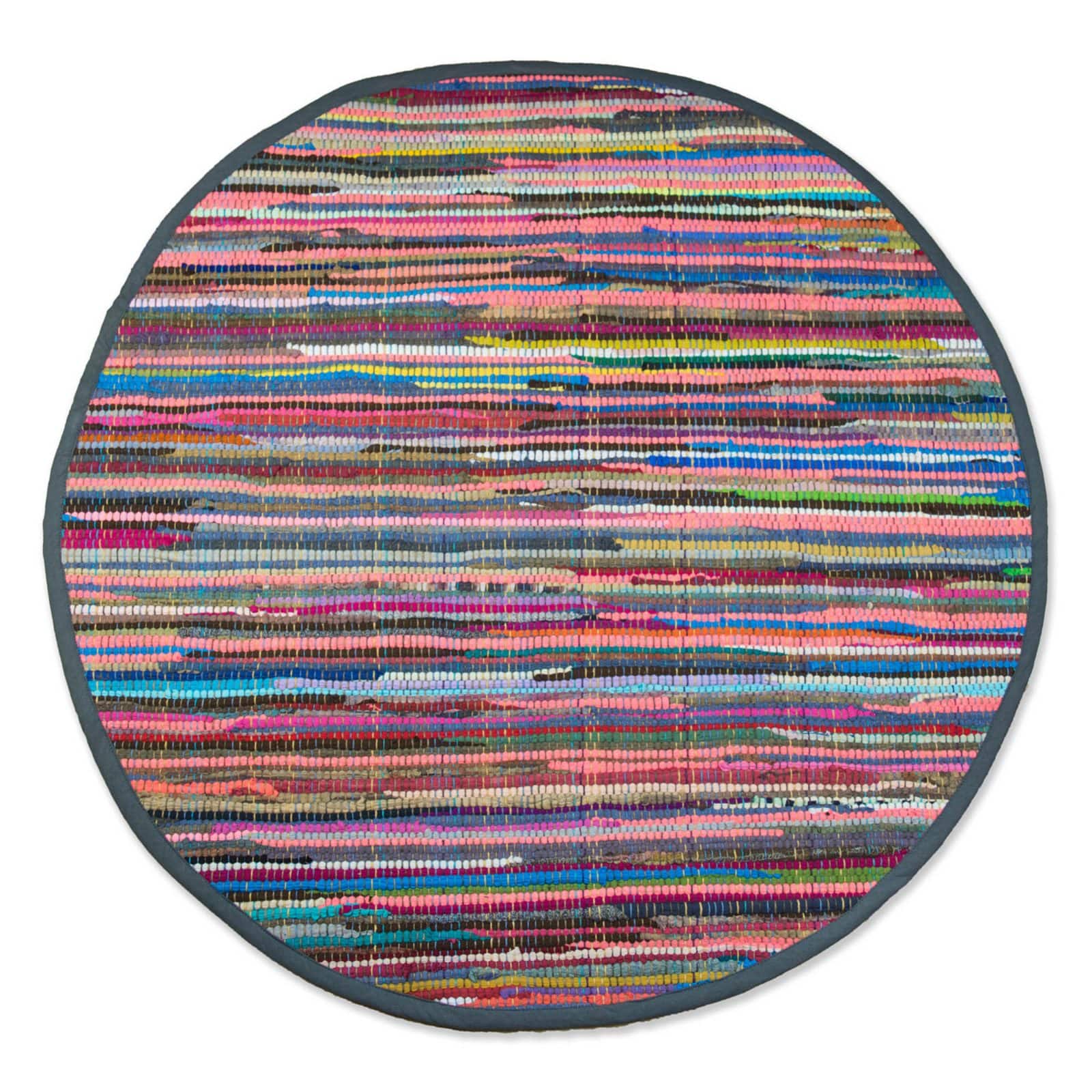 DII&#xAE; Multicolor Round Rag Rug, 3ft