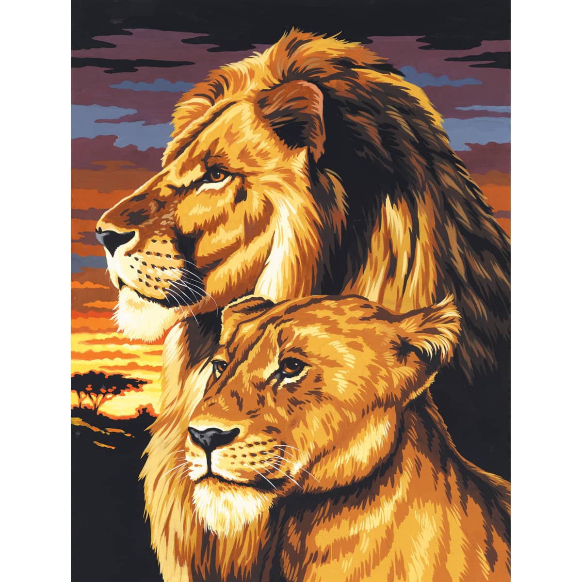 Royal &#x26; Langnickel&#xAE; Painting by Numbers&#x2122; Artist Canvas Series Lion &#x26; Lioness Kit