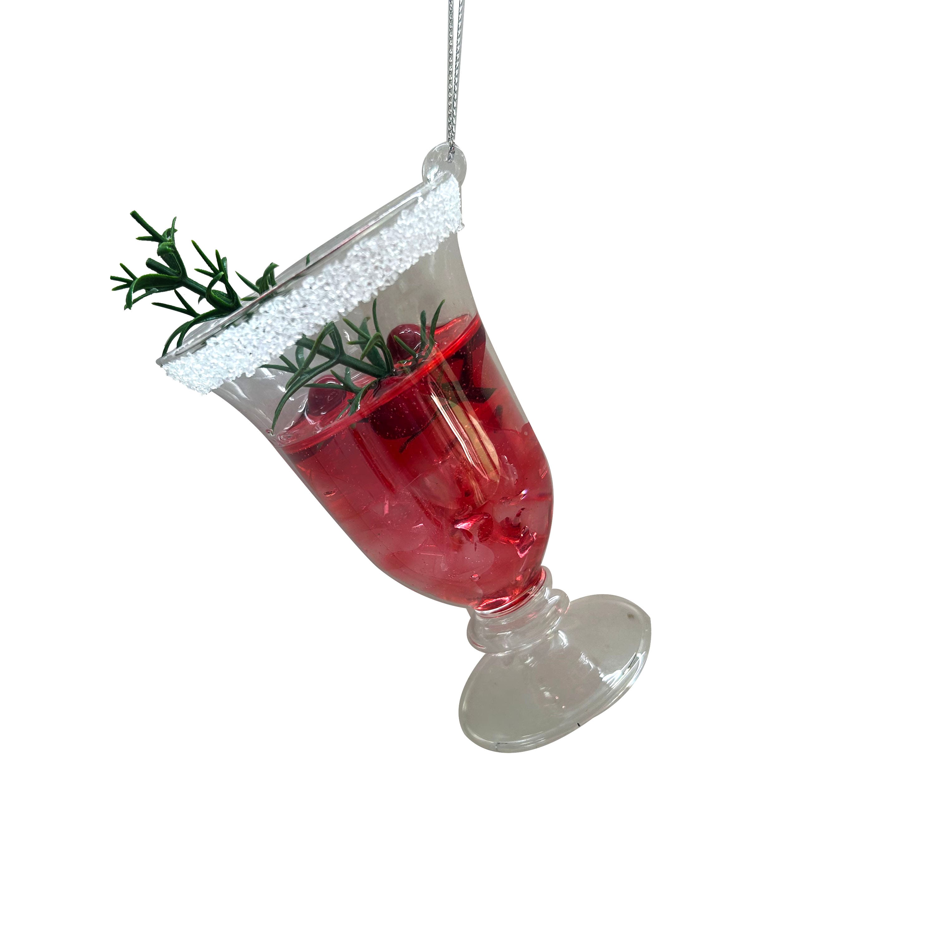 4&#x22; Red Cranberry Cocktail Glass Ornament by Ashland&#xAE;