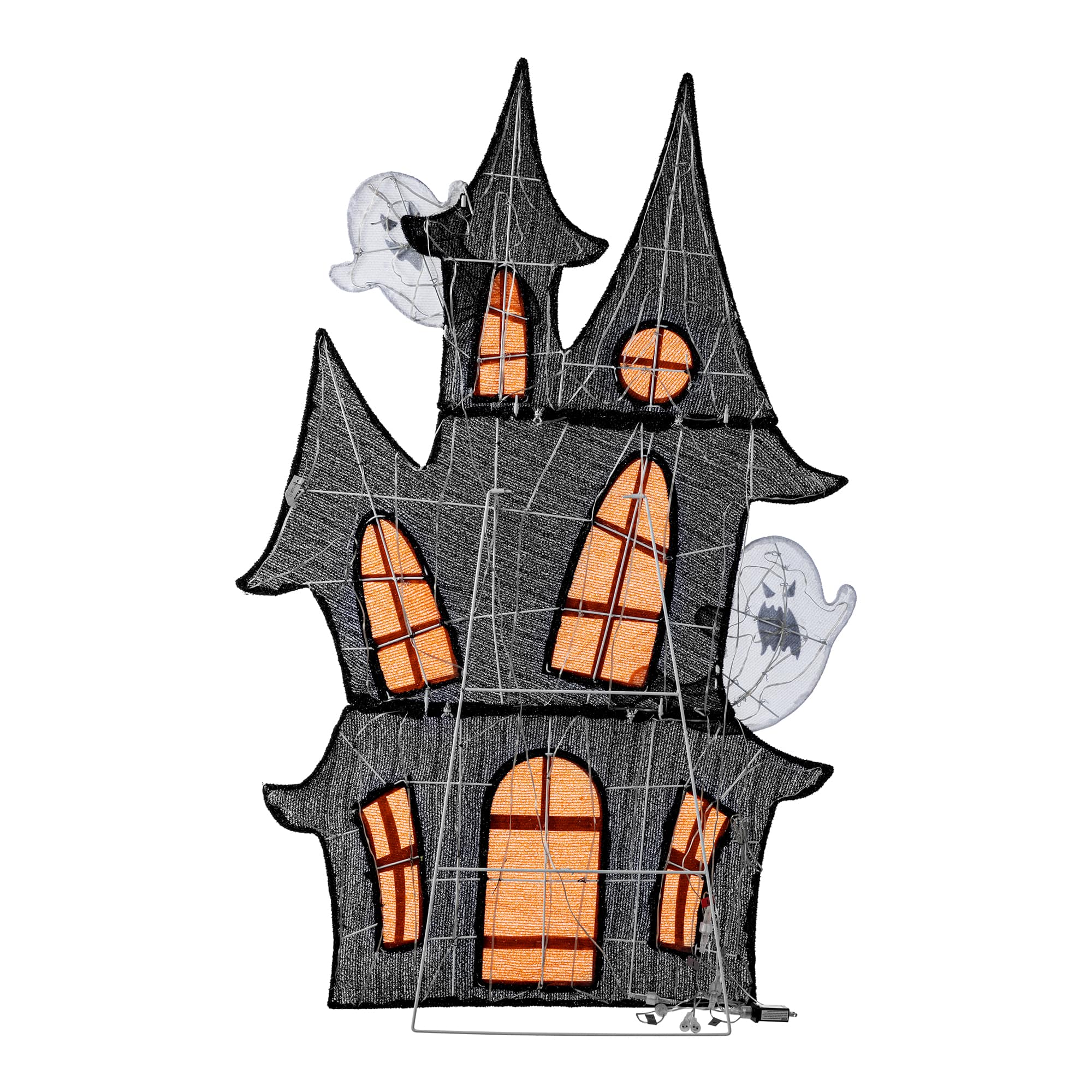 Glitzhome&#xAE; 61.75&#x22;H Lighted Halloween 2D Haunted House Outdoor Decor