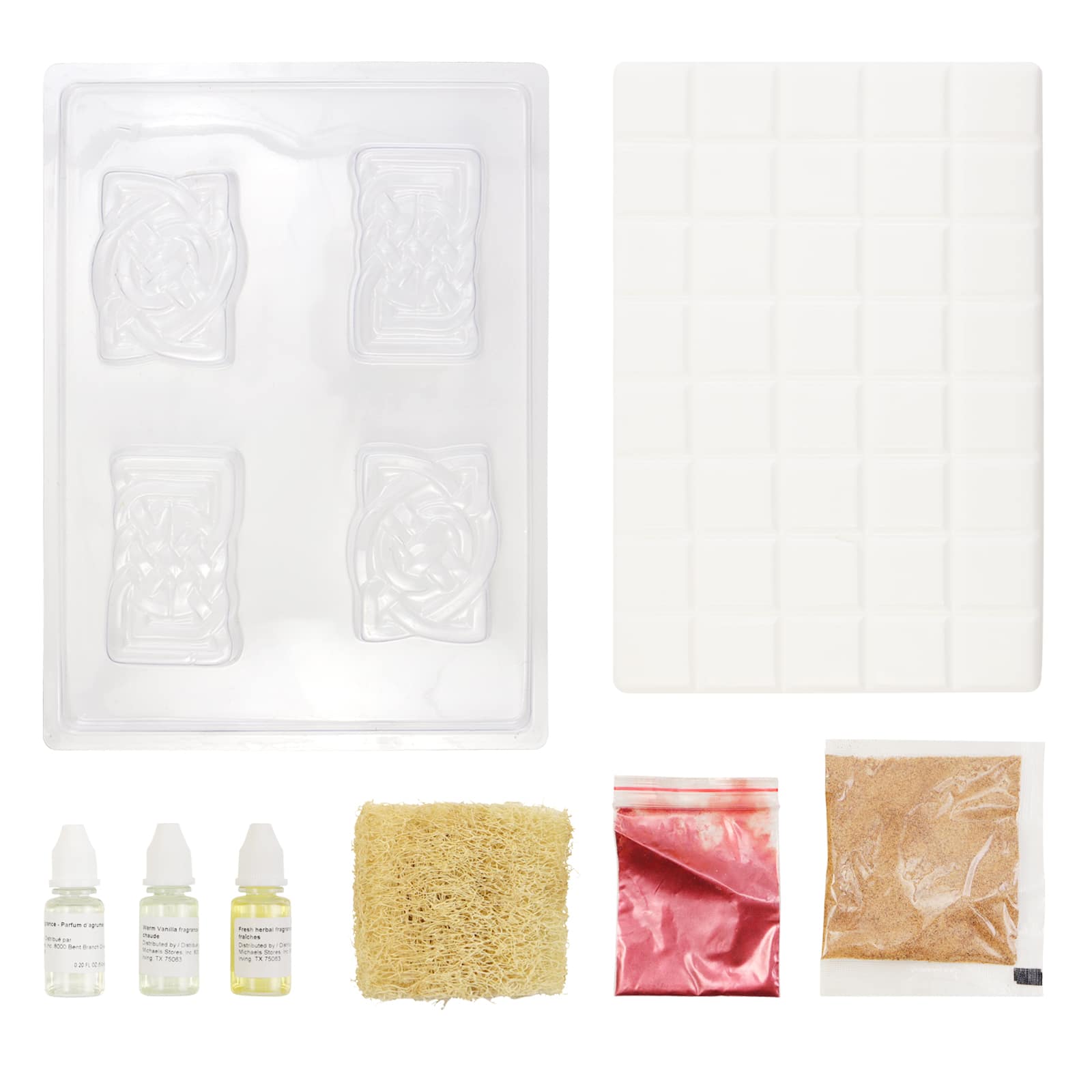 Soap Making DIY Kit - Luxurious Cocoa Butter Bars with dried flowers and  soap dyes
