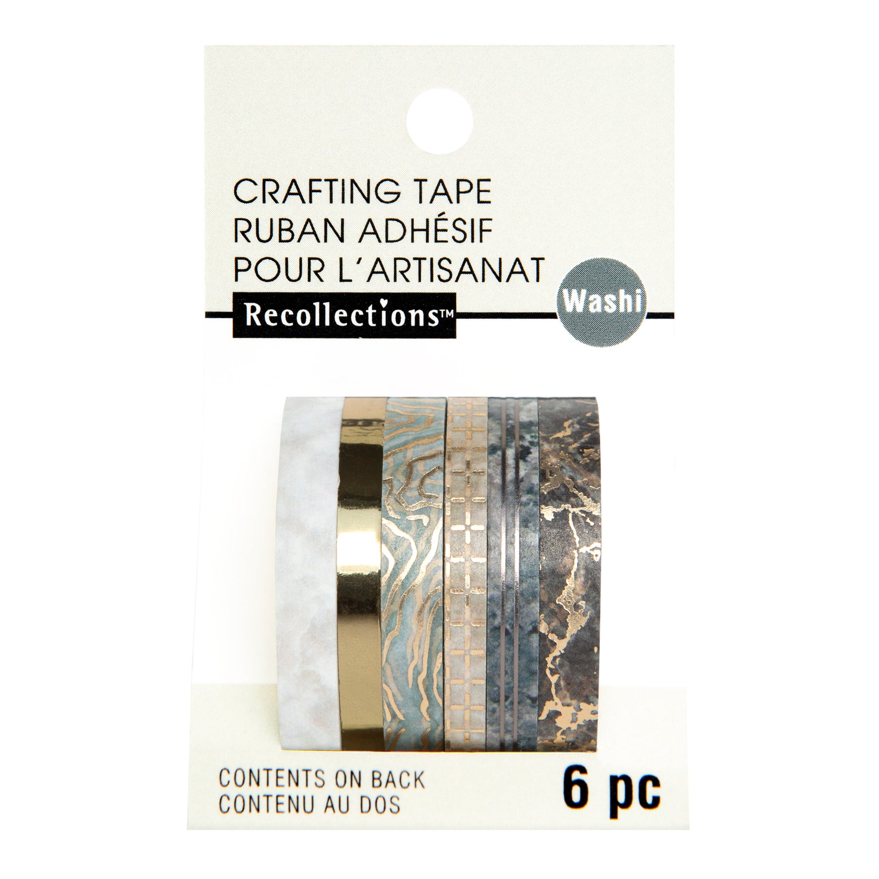 12 Packs: 6 ct. (72 total) Gray Marble Crafting Washi Tapes by Recollections&#x2122;