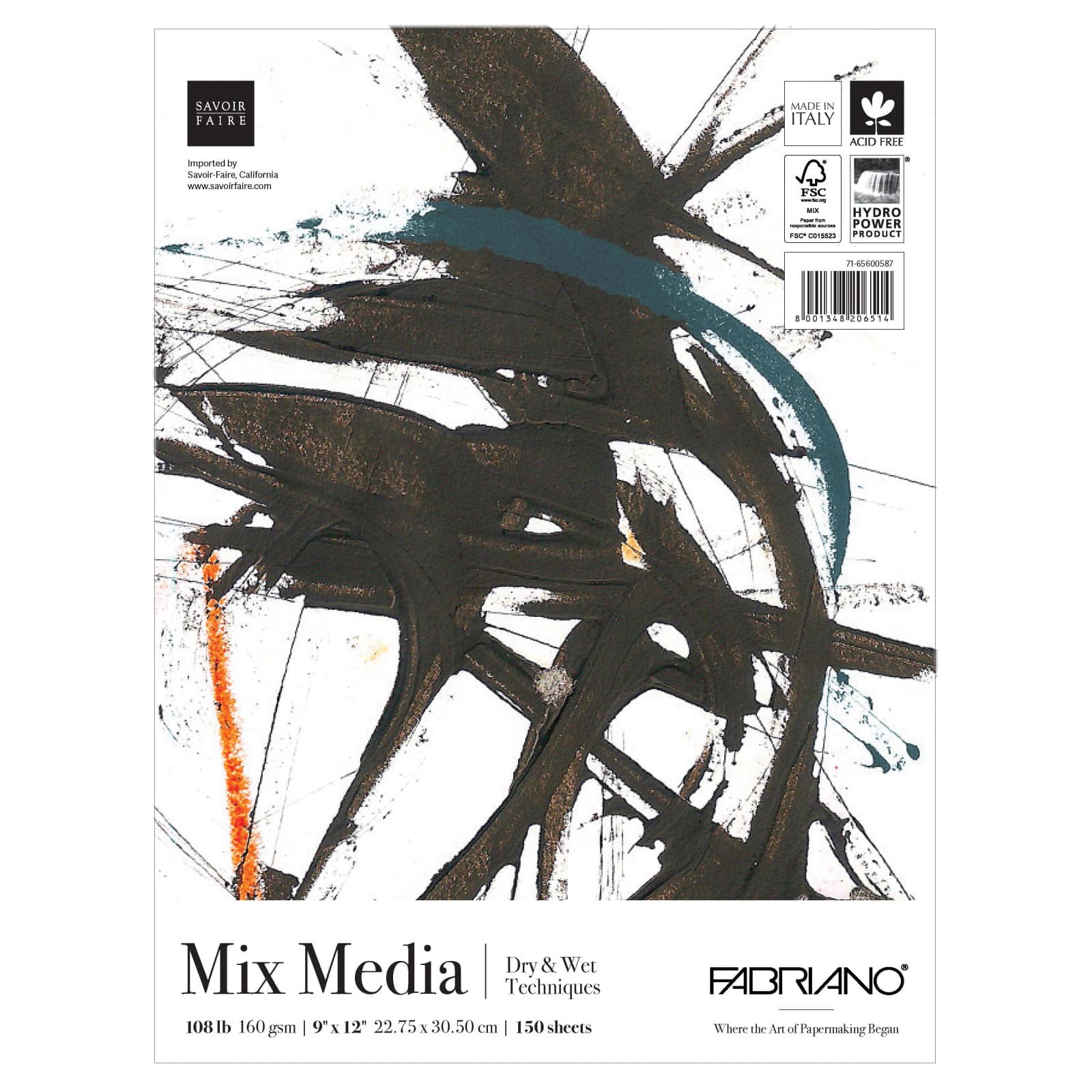 Fabriano Studio Mixed Media Fat Pad: 9 x 12 in