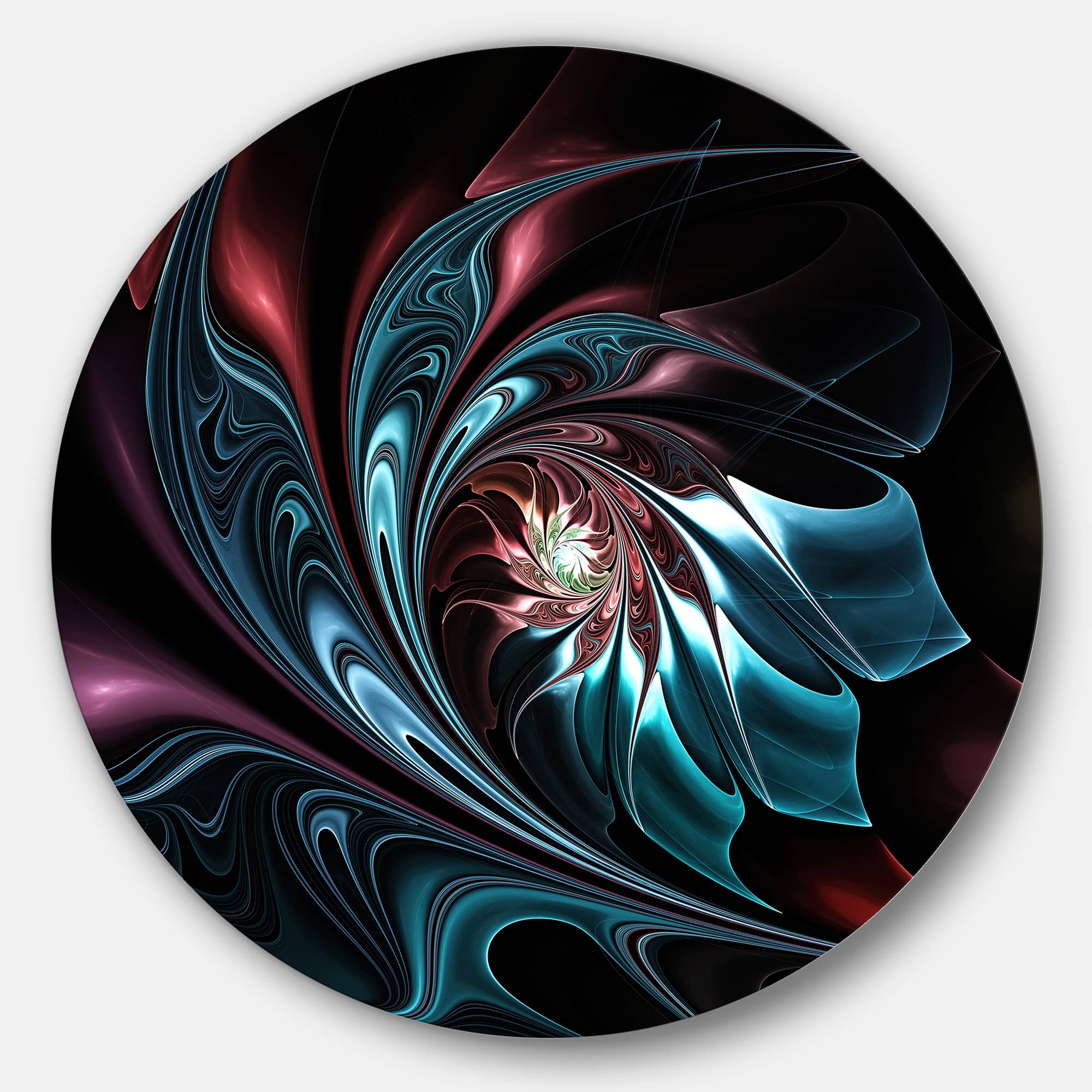 Designart - Blue Abstract Floral Shapes' Large Floral Metal Circle Wall Art | 11" x 11" | Michaels®