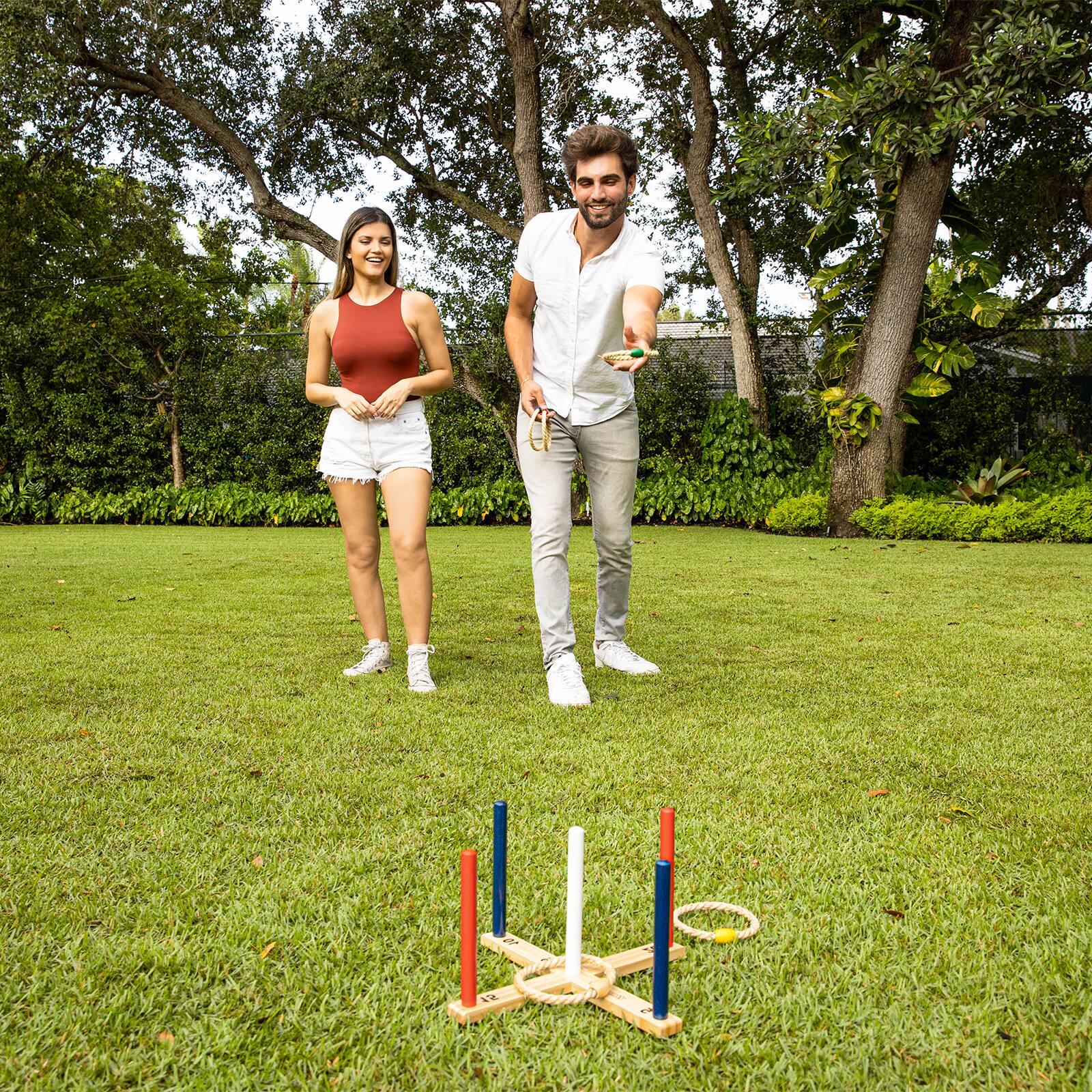 YardCandy Stars & Stripes Collection Wooden Ring Toss