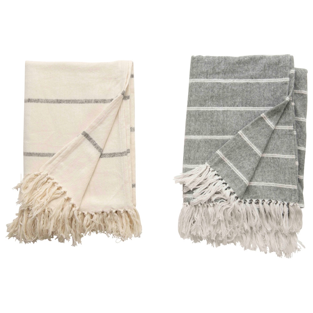 Hello Honey® Striped Brushed Cotton Throw Blanket Set