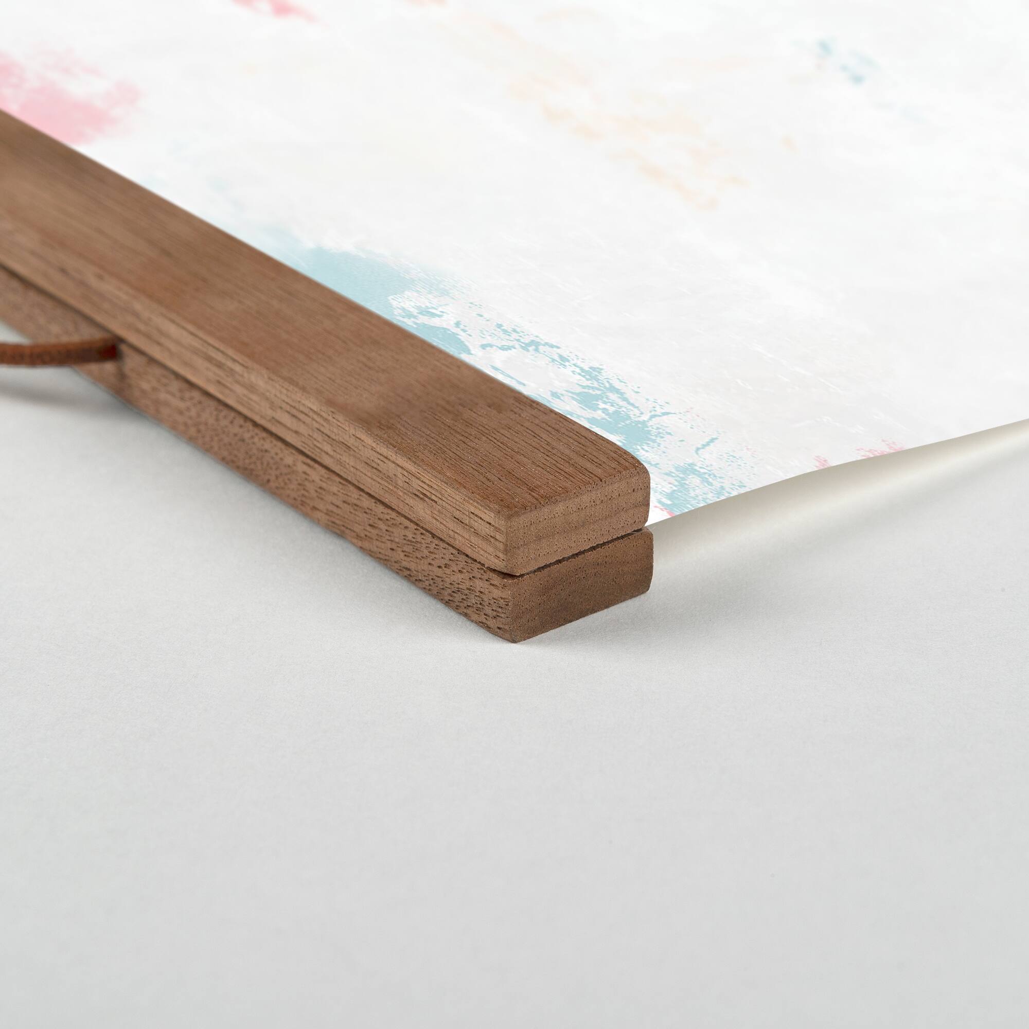 Funky Cactus Print 16" x 16" Teak Hanging Canvas