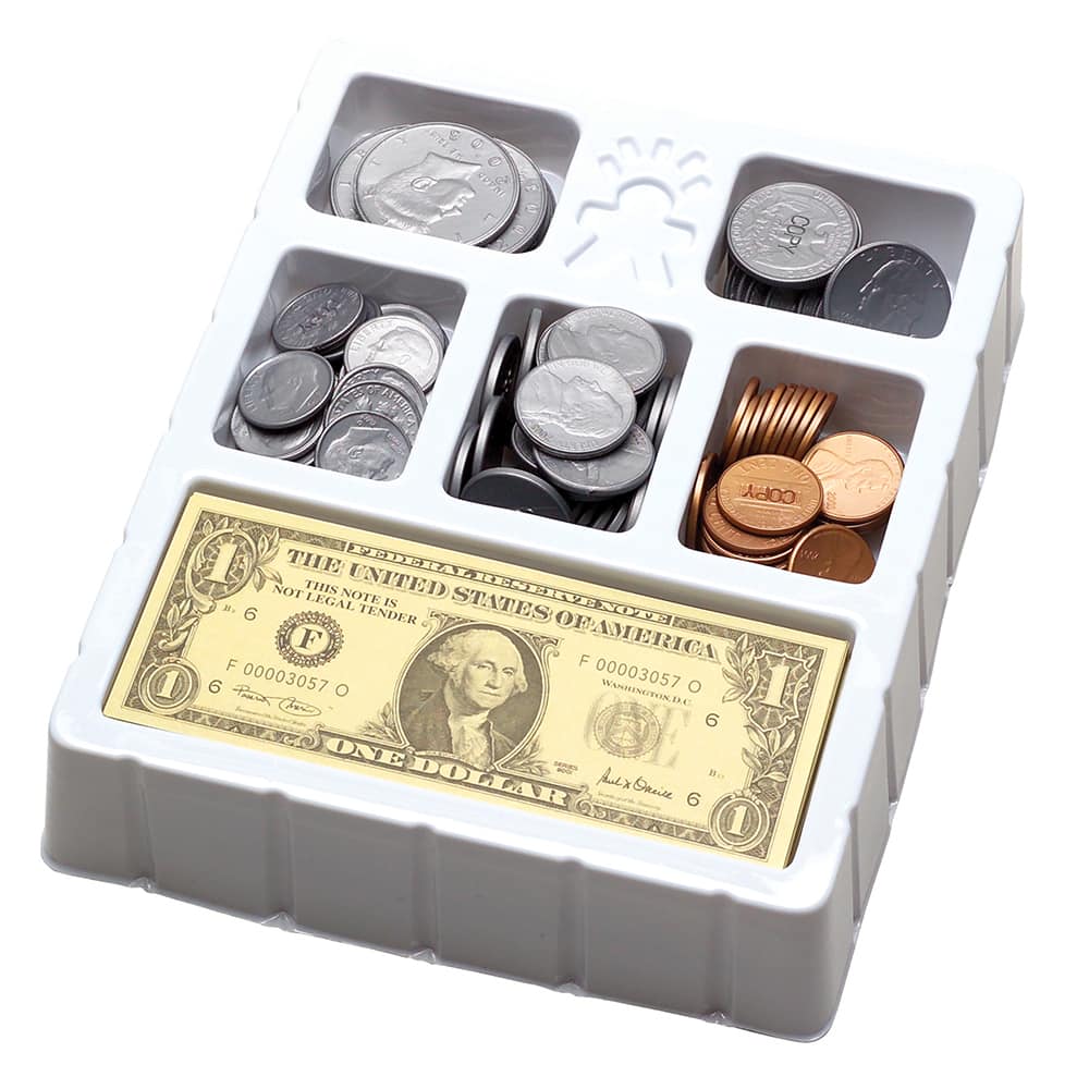 Educational Insights Play Money, Coins &#x26; Bills Tray