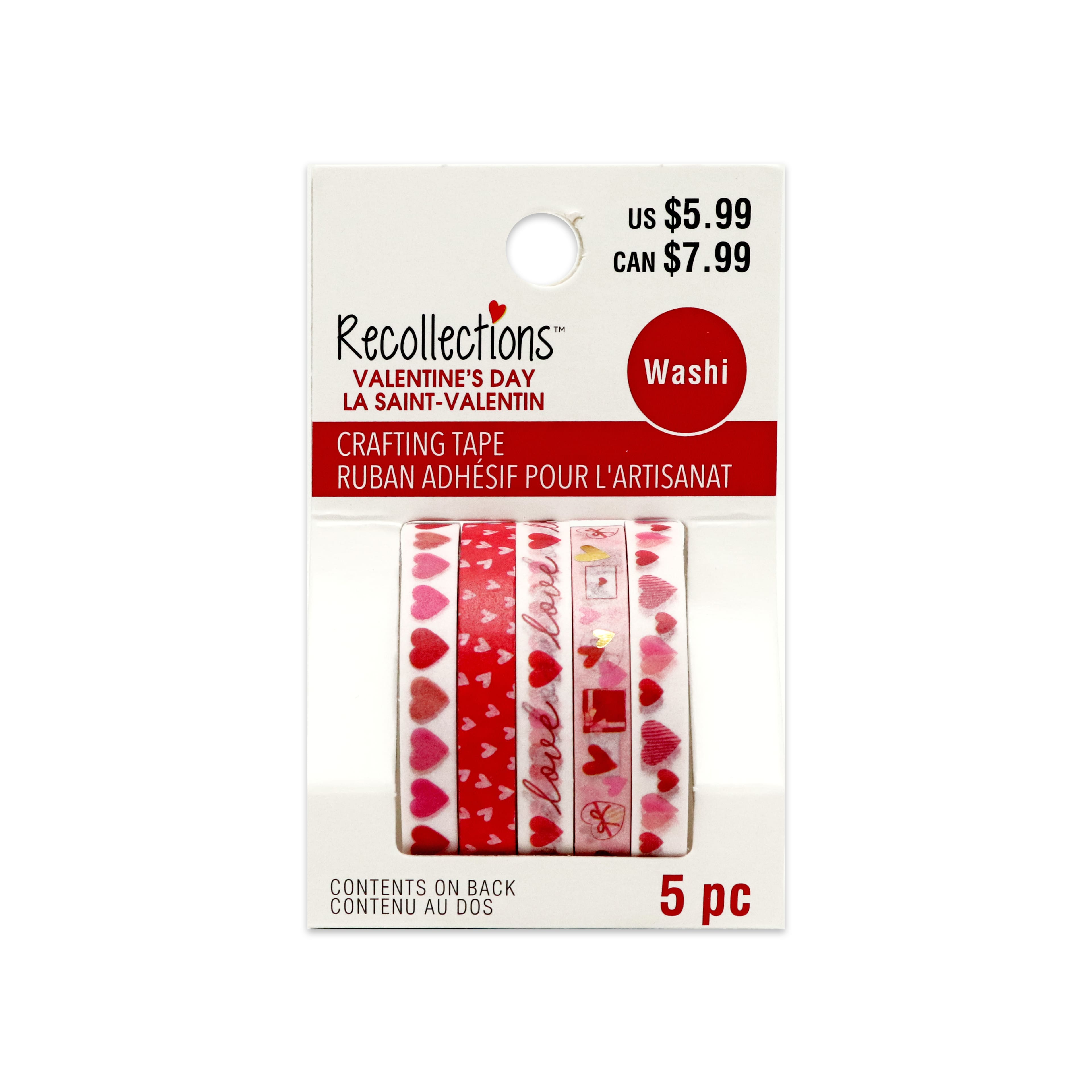 Hearts Crafting Tape, 5ct. by Recollections&#x2122;