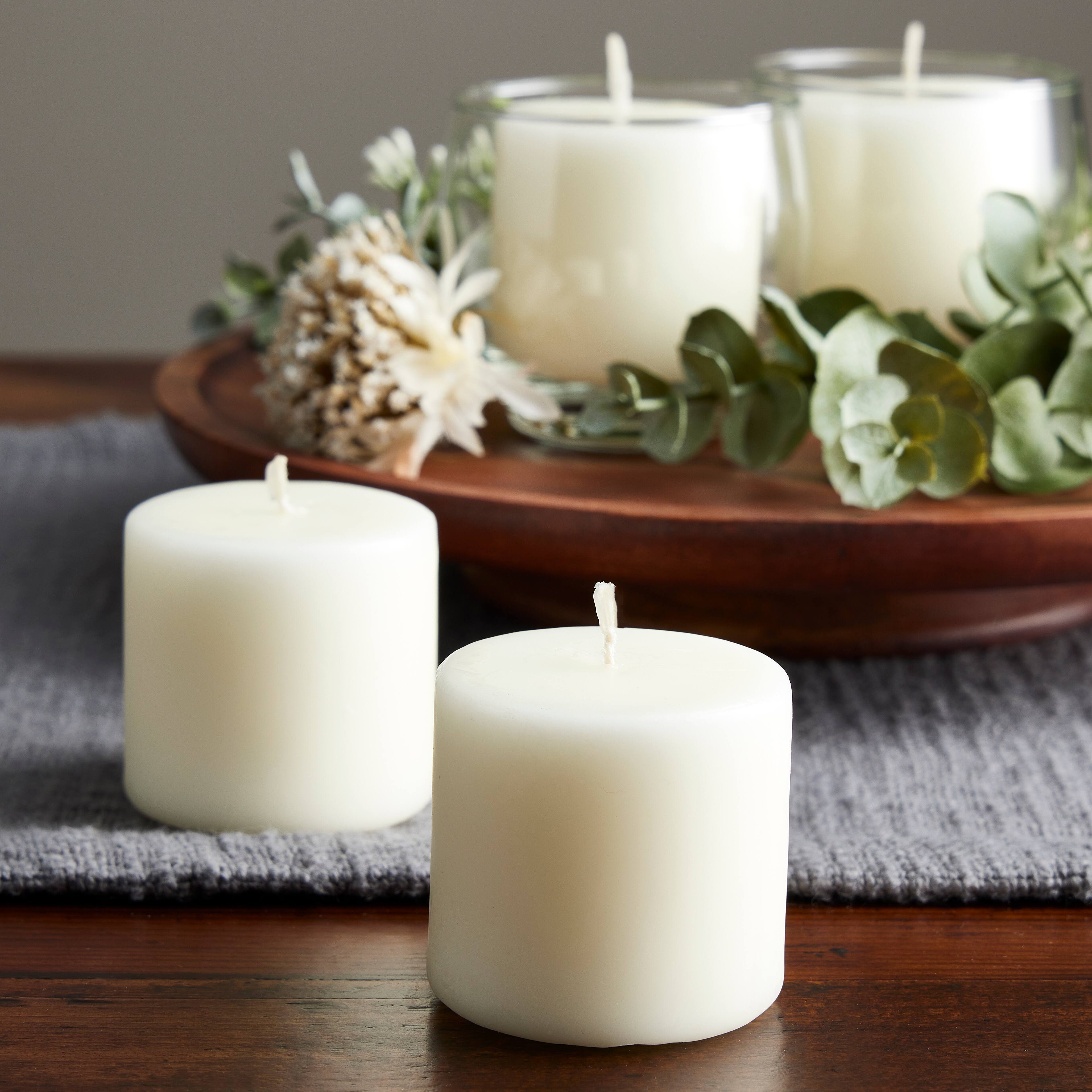12 Packs: 8 ct. (96 total) Basic Elements™ 2" x 2" Ivory Pillar Candles by Ashland®
