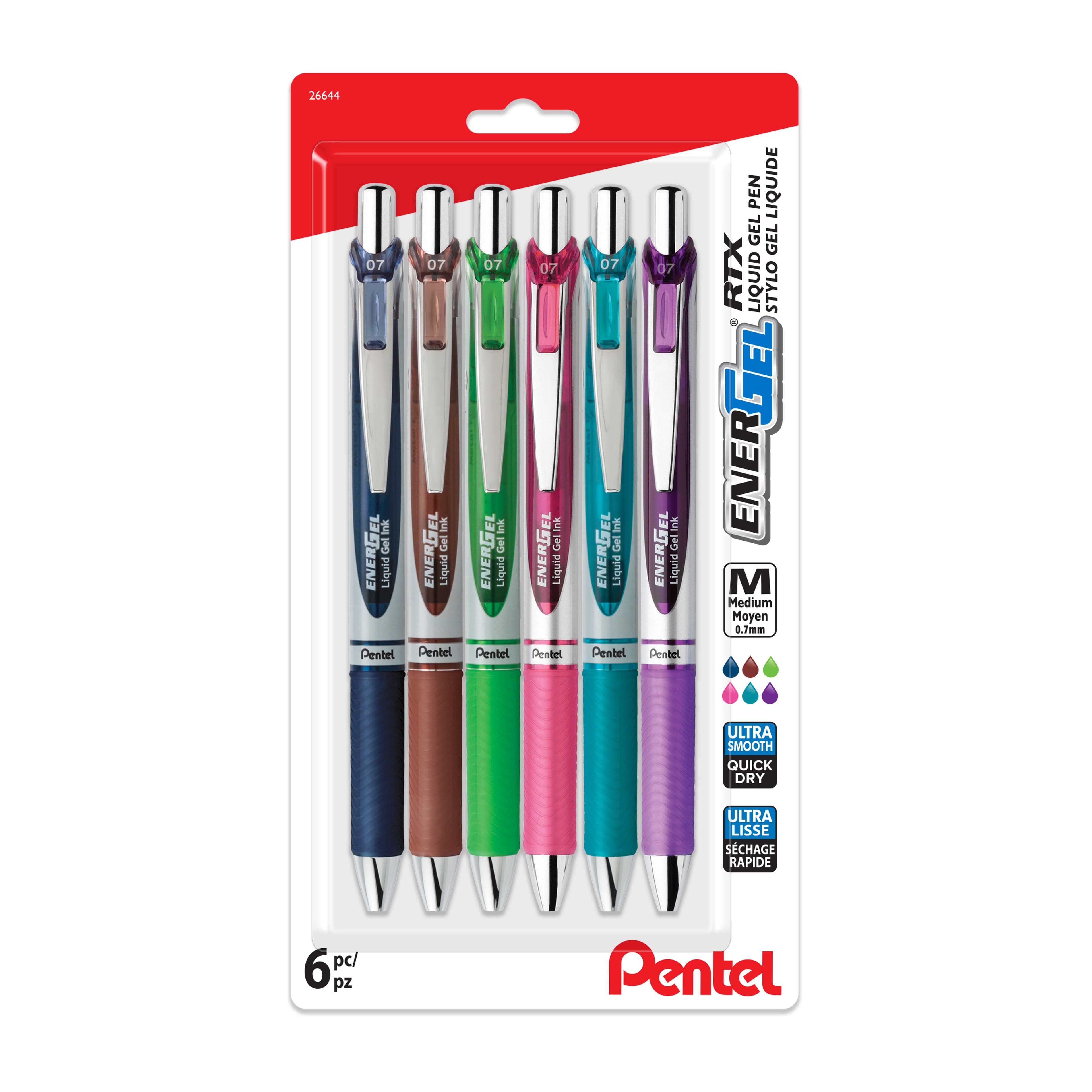 Pentel&#xAE; EnerGel RTX 0.7mm Assorted Colors Retractable Liquid Gel Pen Set