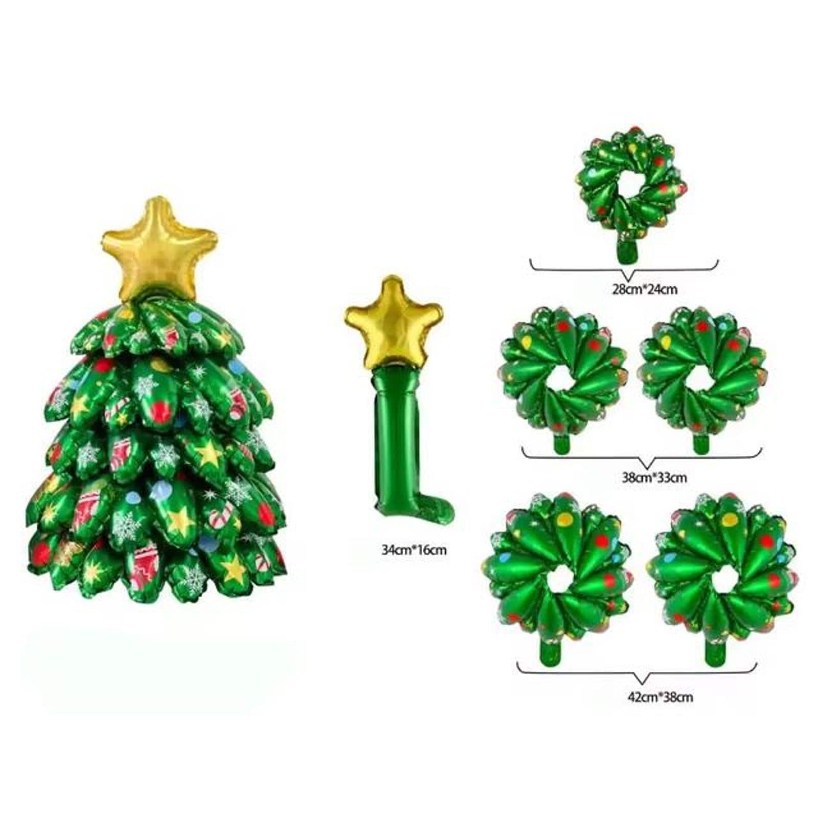 Wizardi 15" Christmas Tree Standing Foil Balloon Decoration