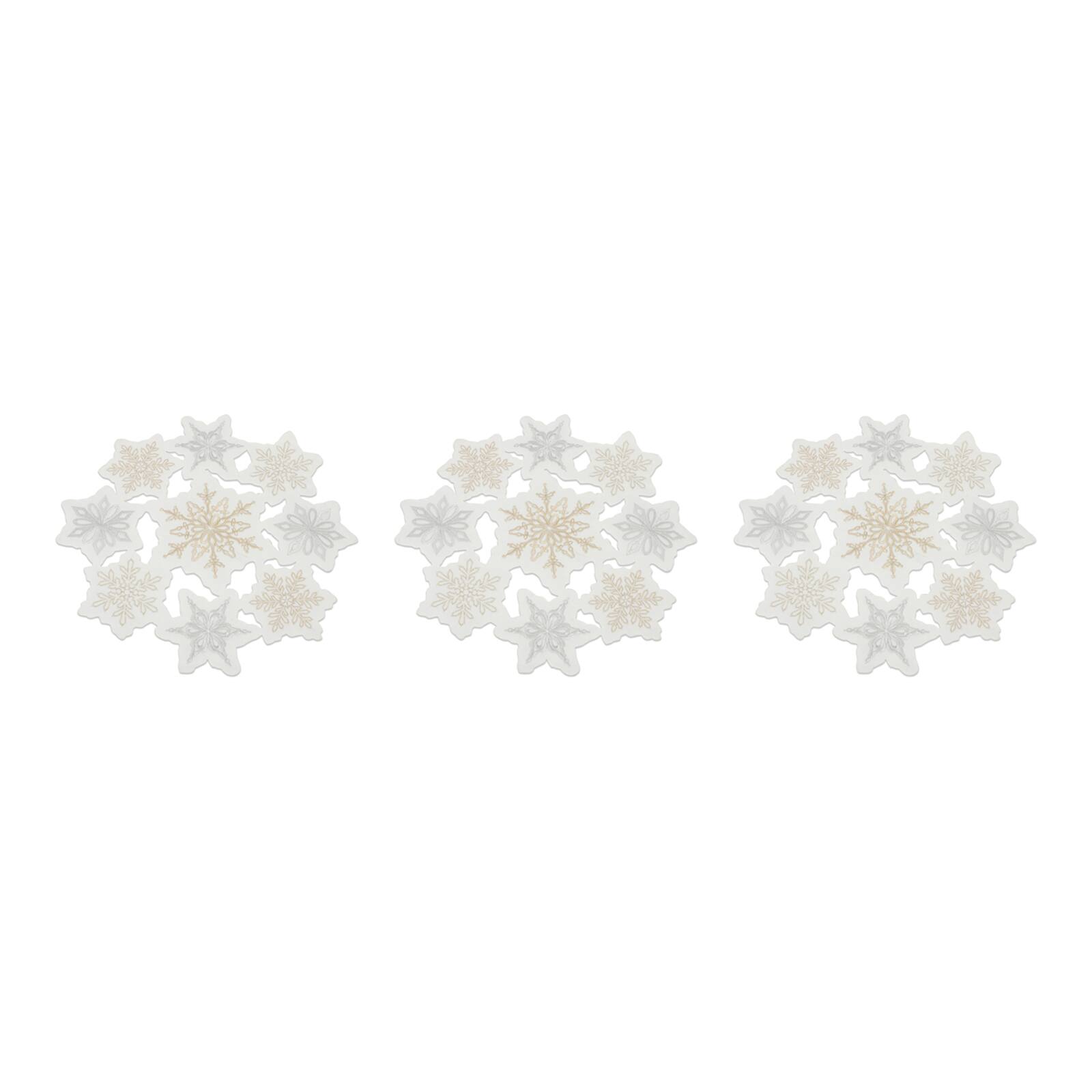 17&#x22; Embroidered Snowflake Doily D&#xE9;cor Set
