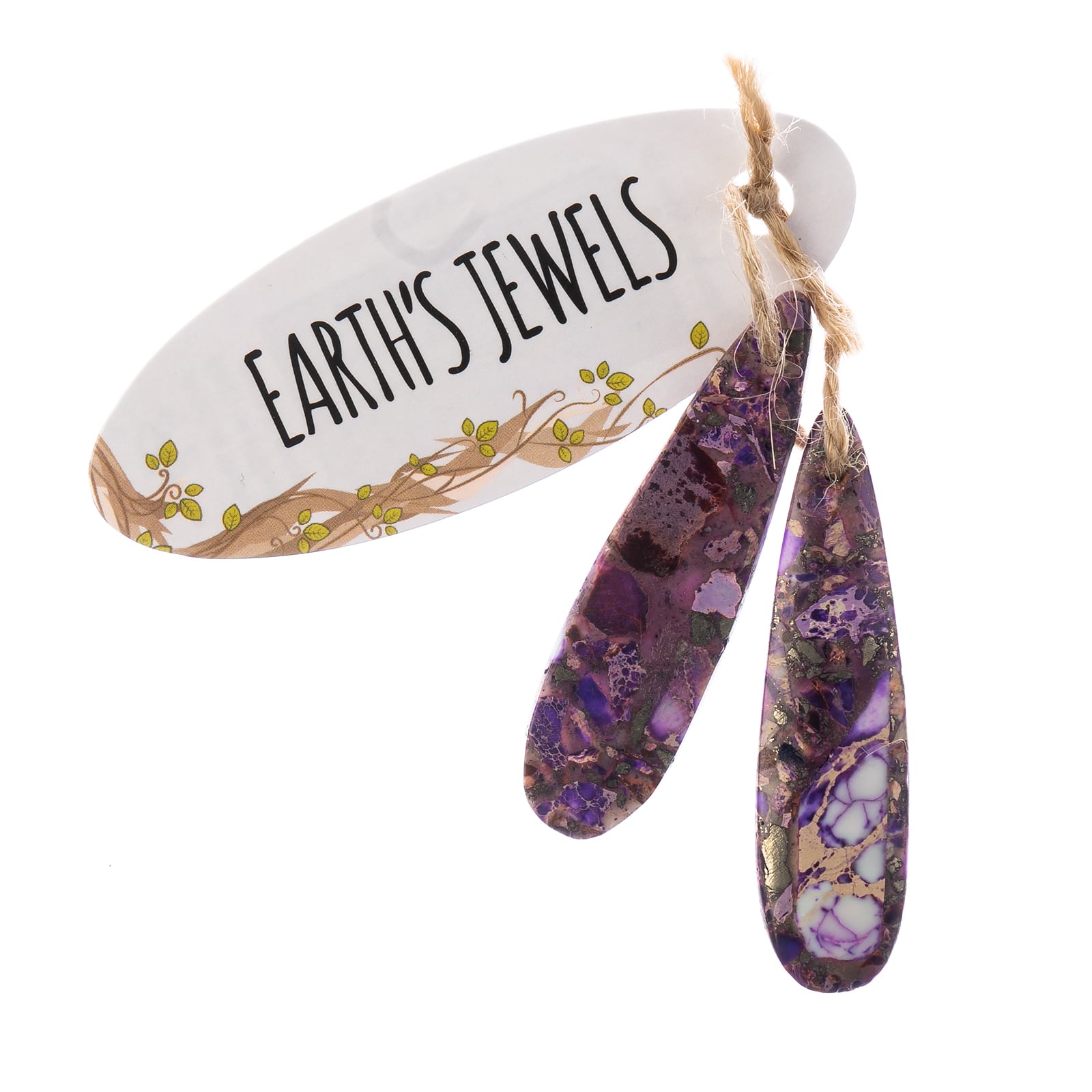 John Bead Earth&#x2019;s Jewels Imperial Jasper Teardrop Pendant Slices, 2ct.