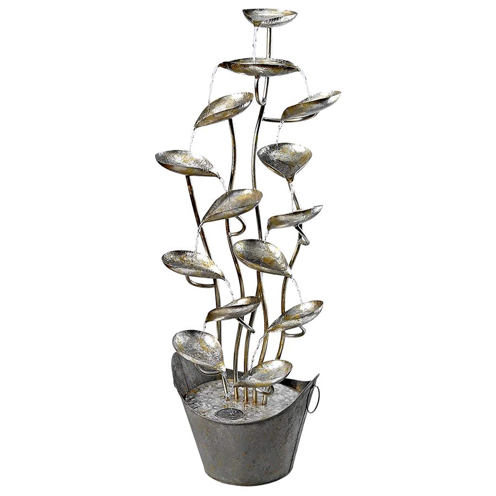 Rainforest Leaves Cascading Metal Fountain