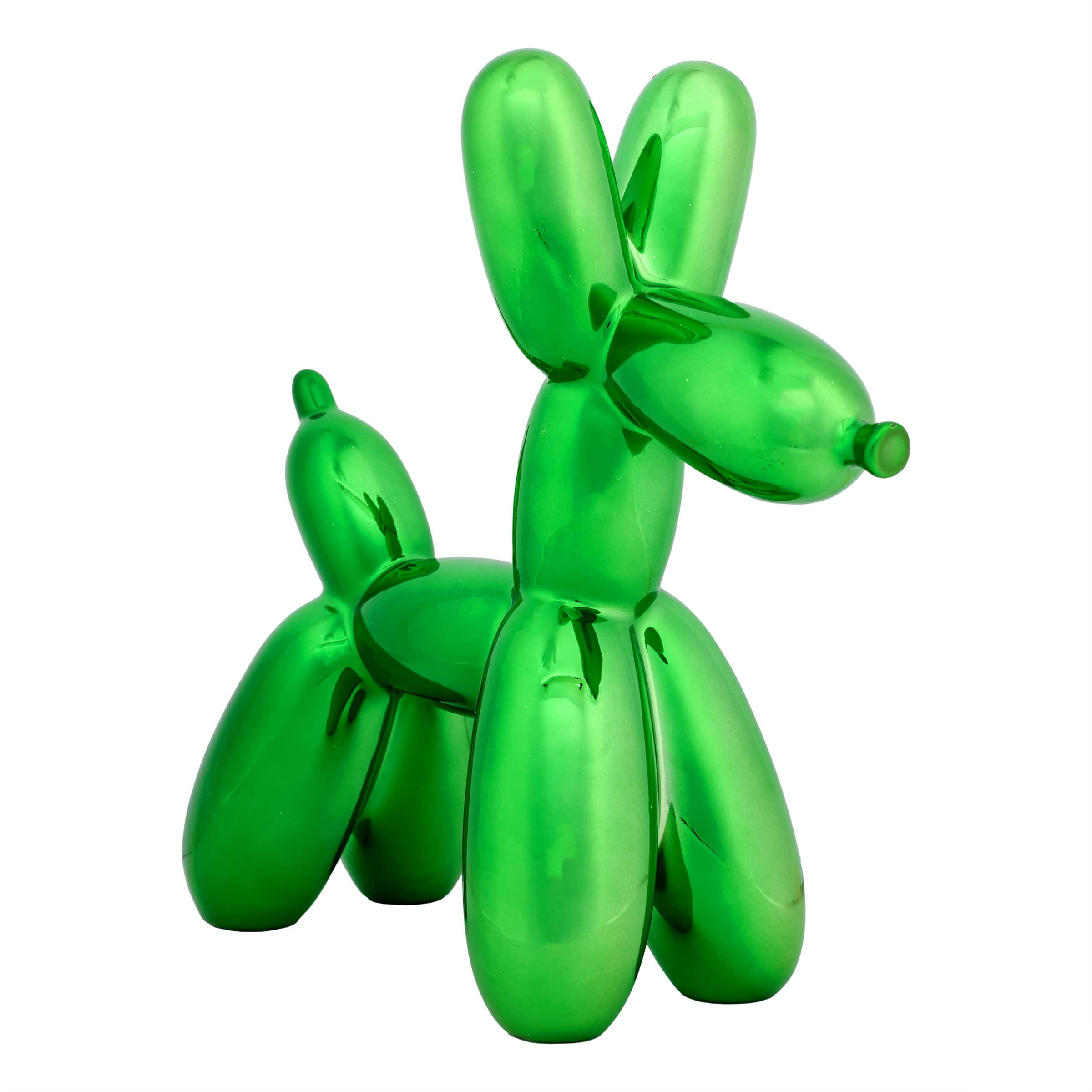 11" Electroplated Green Balloon Dog Figurine