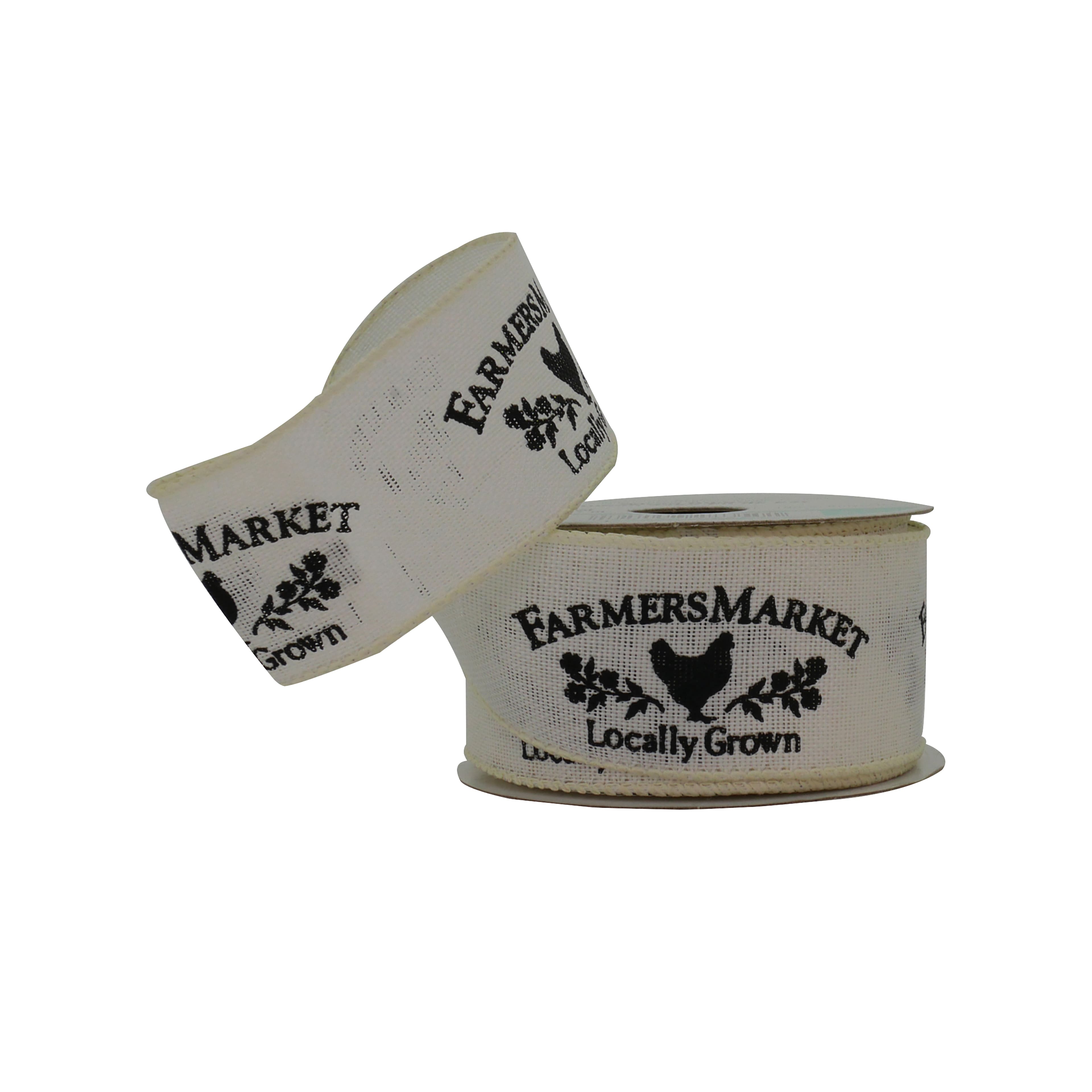1.5&#x22; x 3yd. Farmers Market Wired Faux Linen Ribbon by Celebrate It&#xAE; Hot Buy!