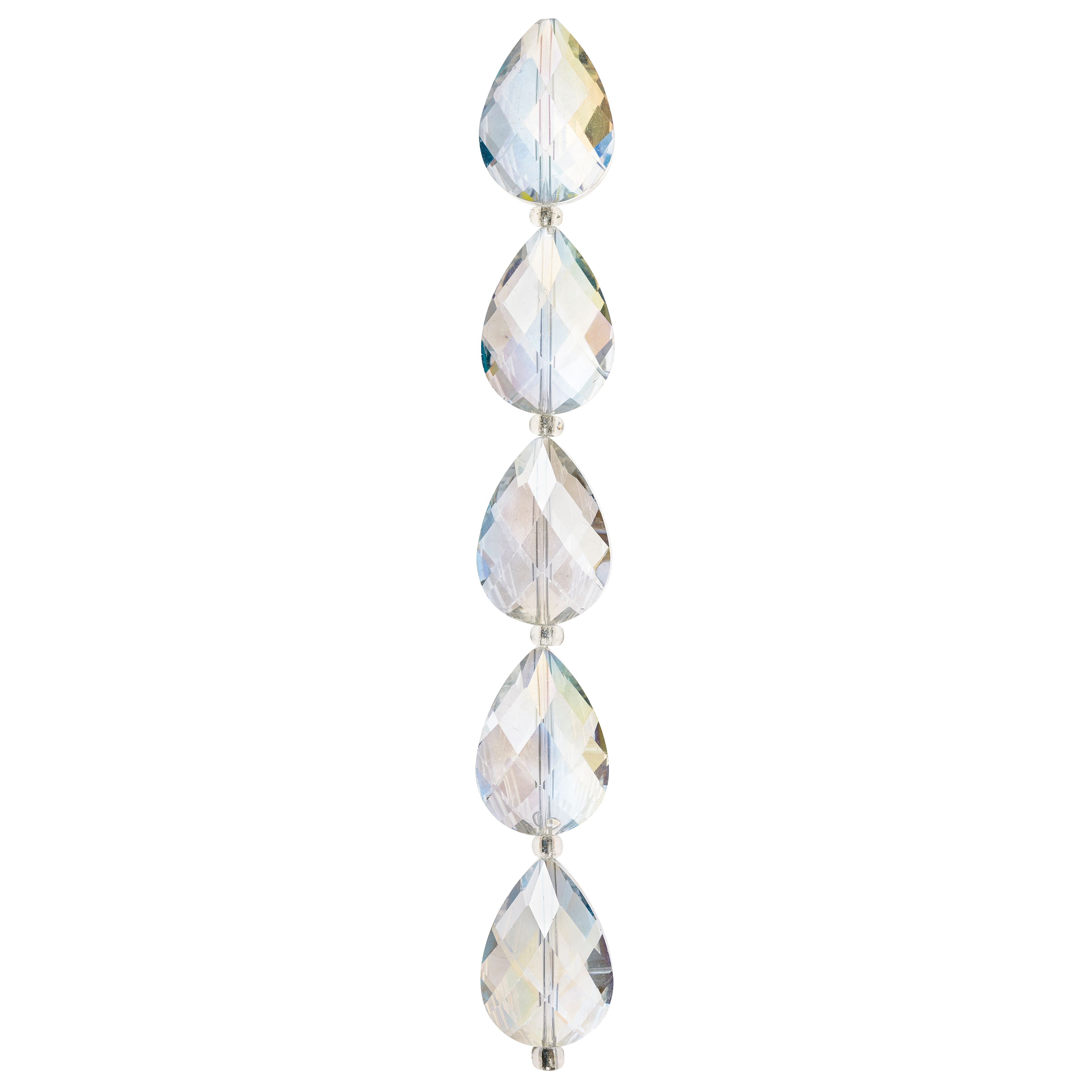 12 Pack: Crystal Glass Teardrop Beads, 25mm by Bead Landing&#x2122;