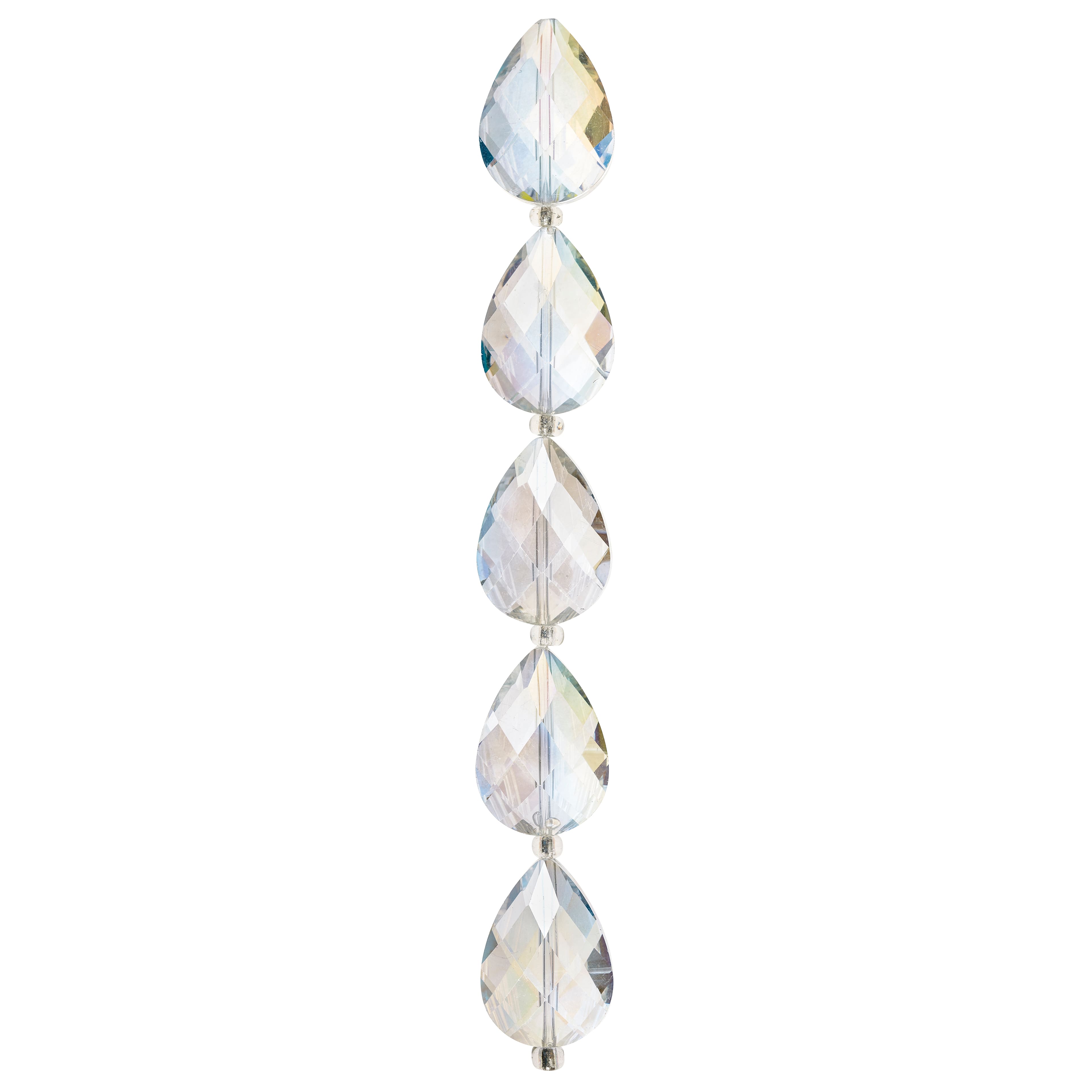 12 Pack: Crystal Glass Teardrop Beads, 25mm by Bead Landing™