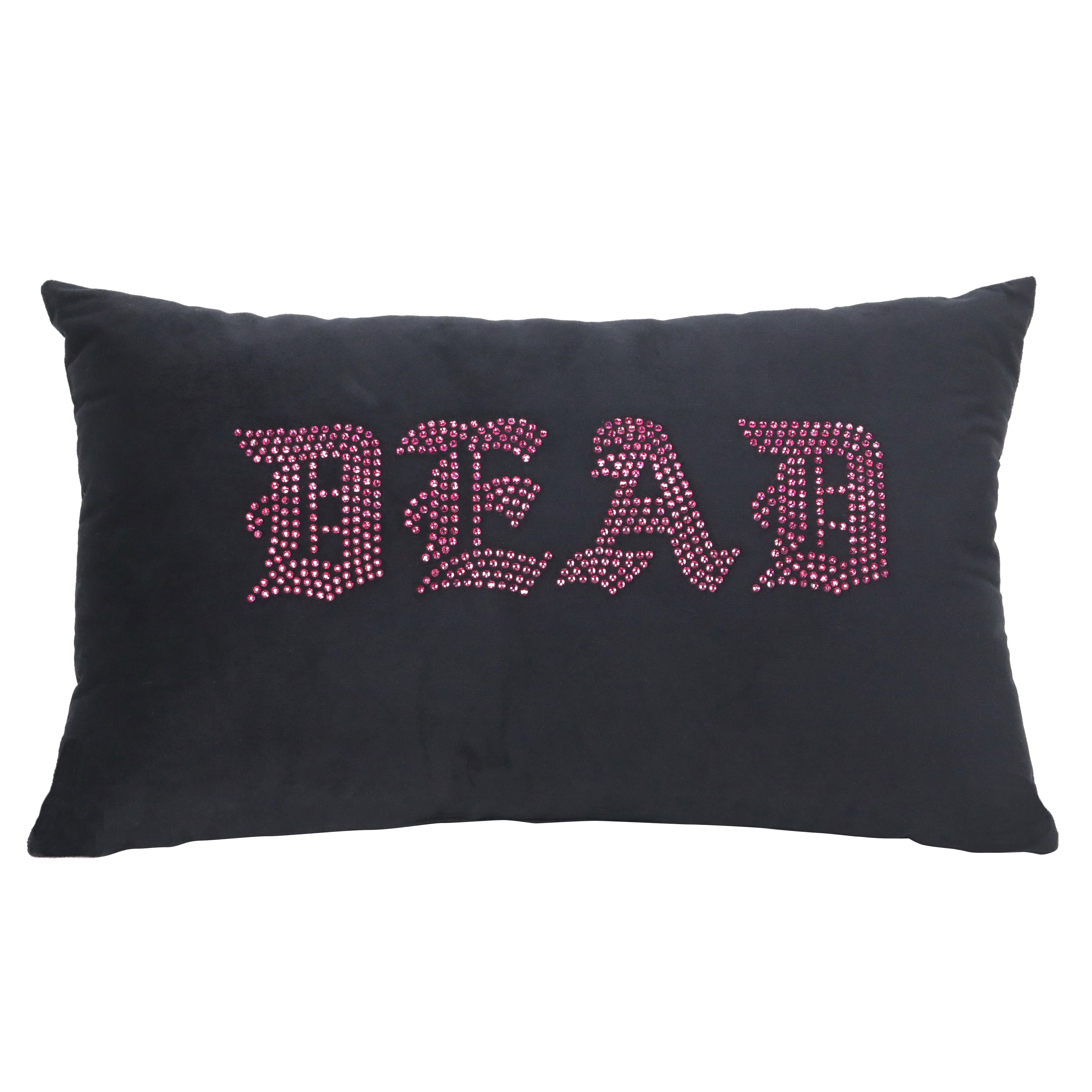 20" x 12" Black & Pink Gems Dead Throw Pillow by Ashland®