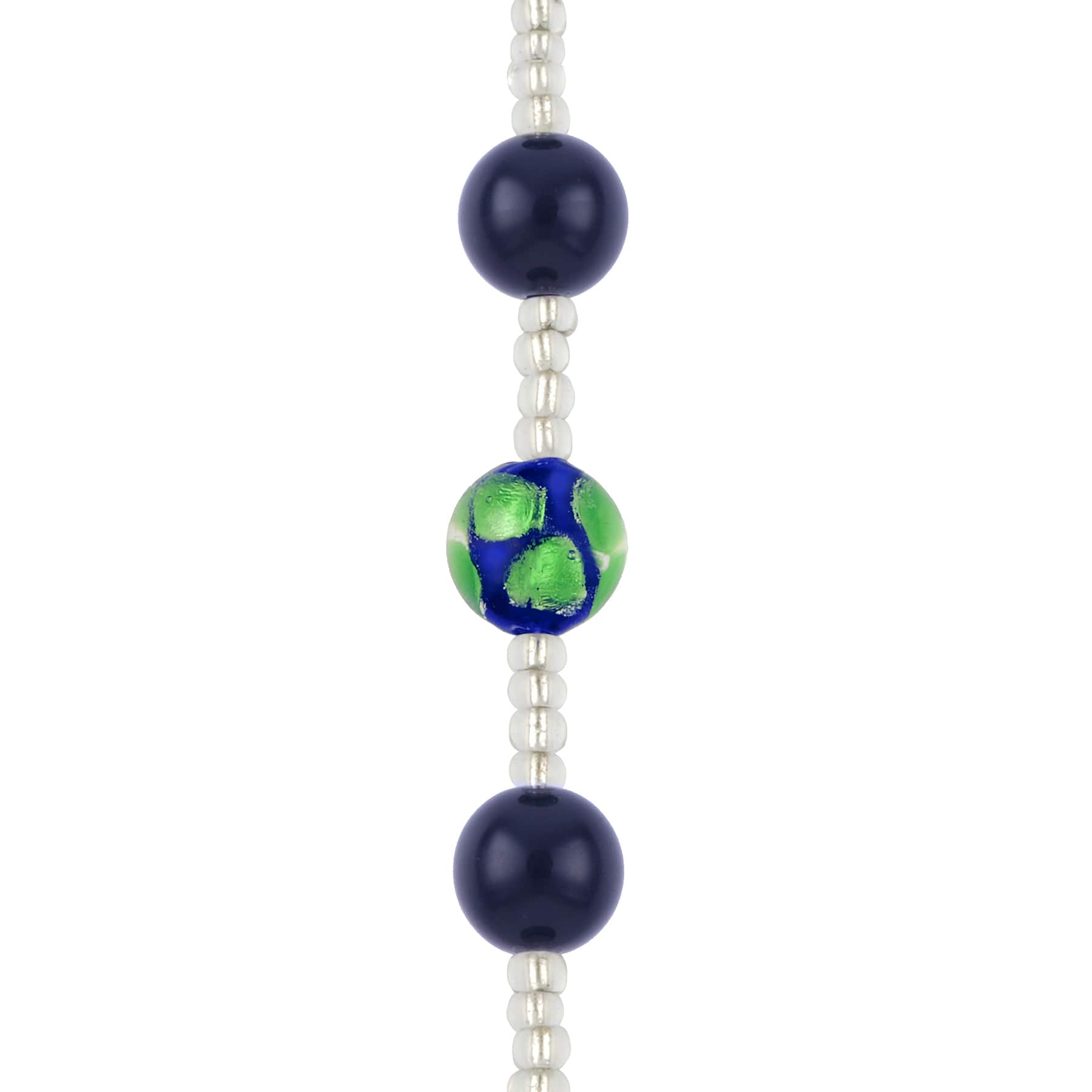 Blue Lampwork Glass Round Dot Beads by Bead Landing&#x2122;