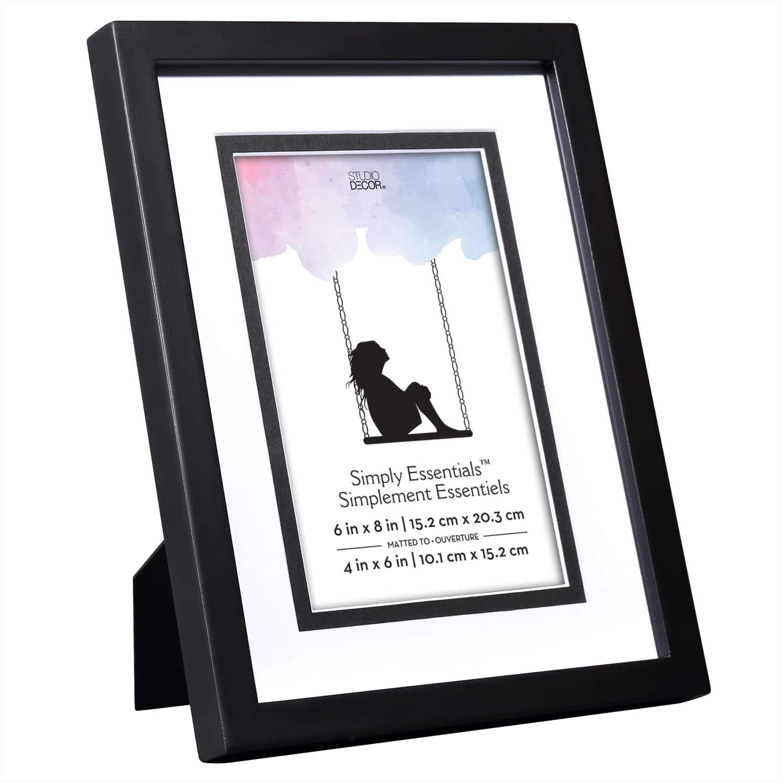 Simply Essentials™ Black Linear Frame with Double Mat by Studio Décor®