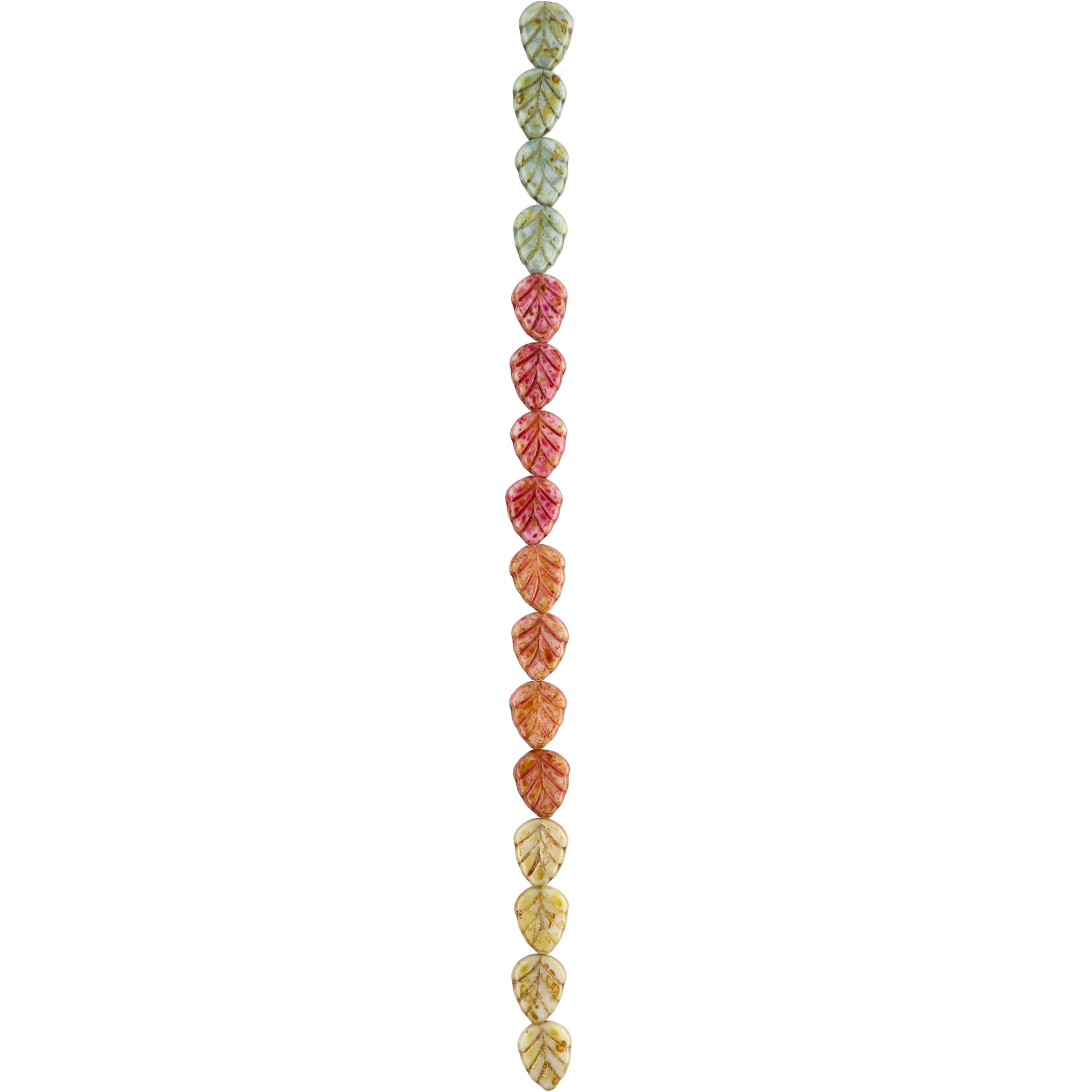 6 Packs: 16 ct. (96 total) 10mm Mixed Czech Glass Leaf Beads by Bead Landing™