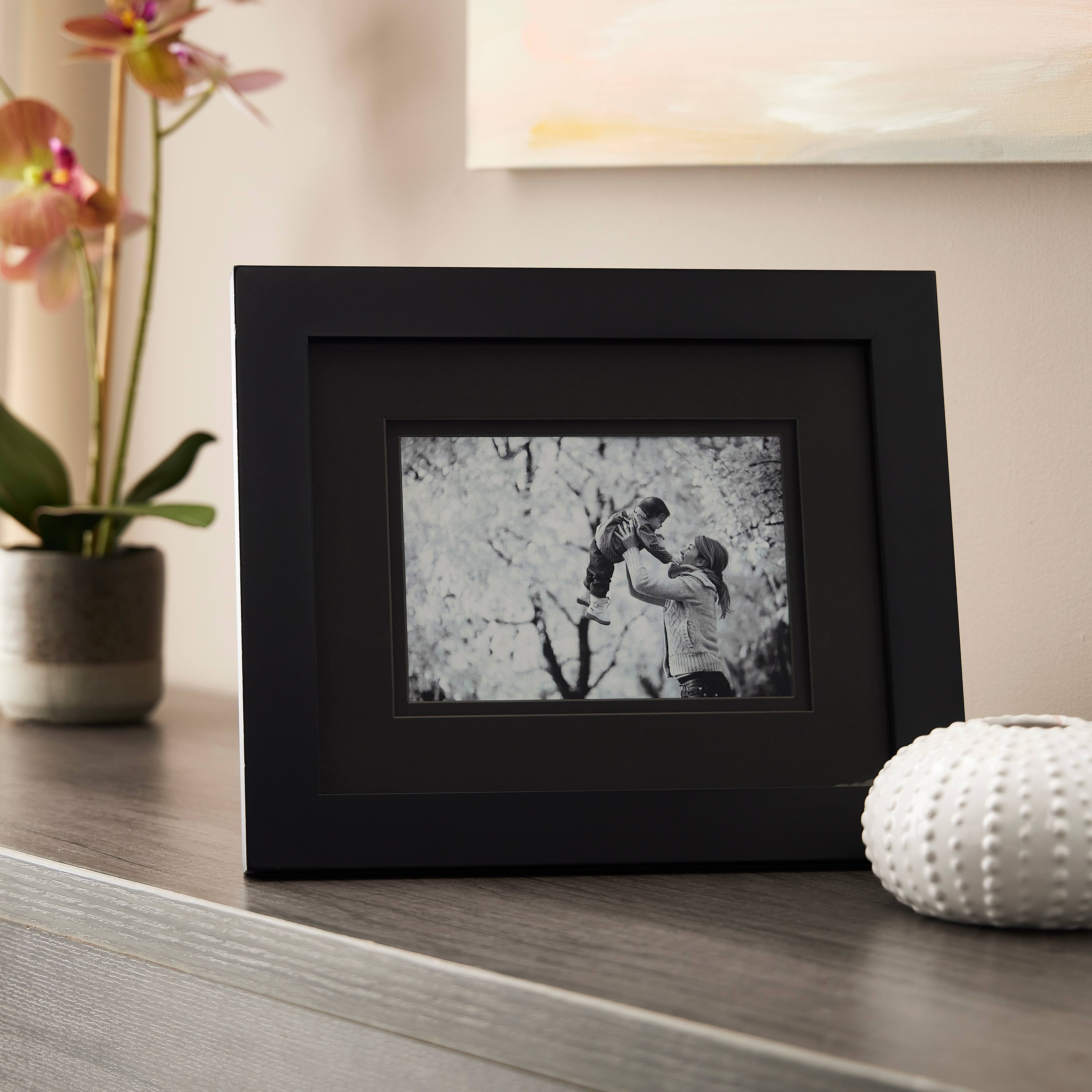 8 Pack: Black 5" x 7" Gallery Frame with Black Double Mat Airfloat Gallery™ by Studio Décor®