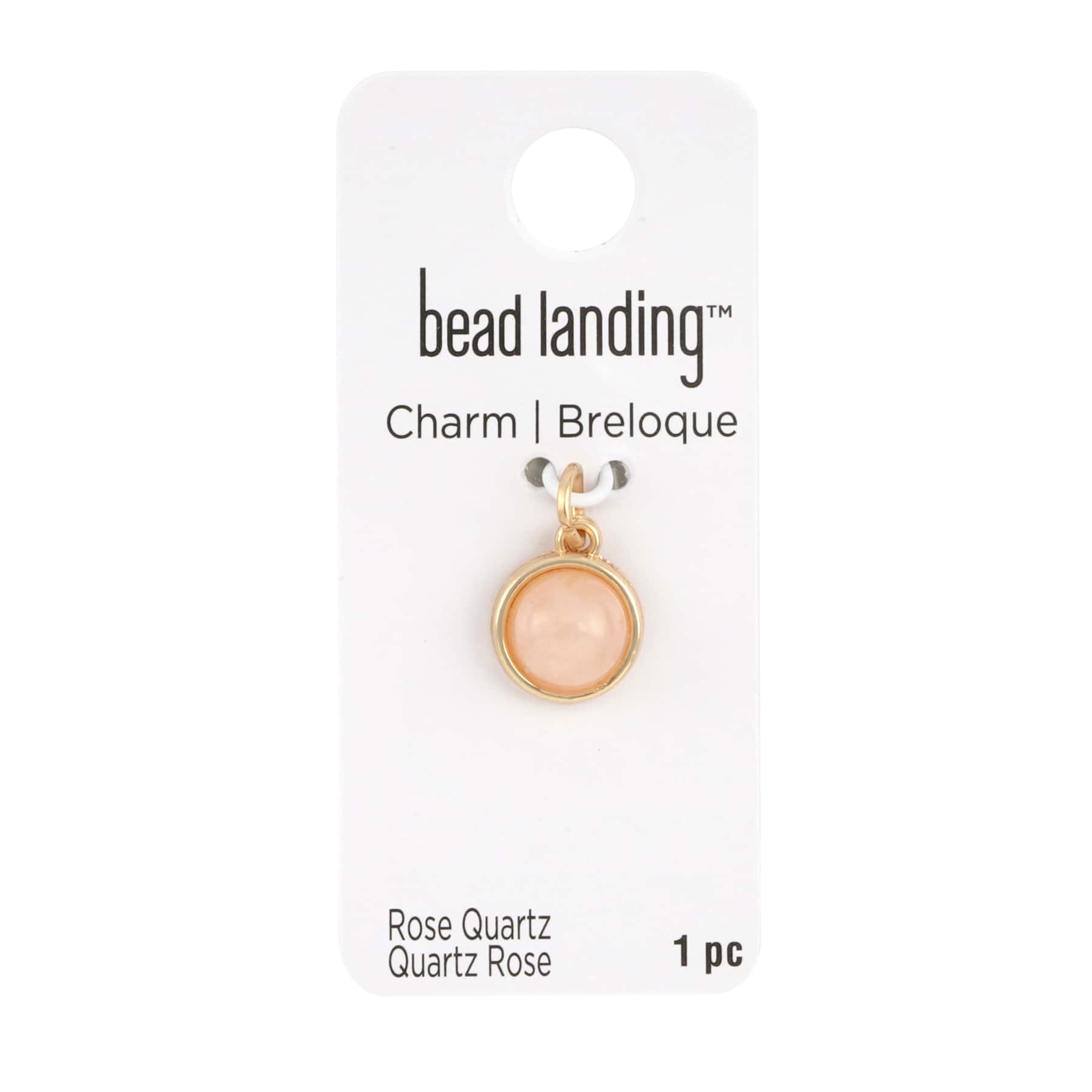 12 Pack: Round Rose Quartz Charm by Bead Landing™