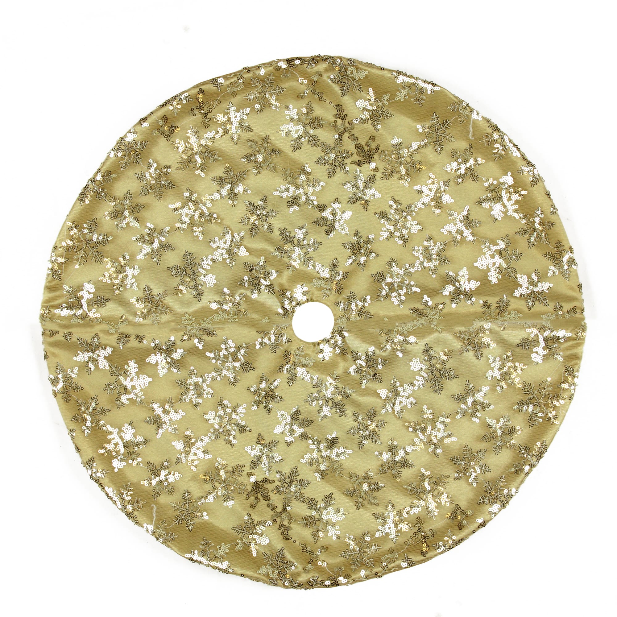 20" Gold Sequin Snowflake Mini Tree Skirt