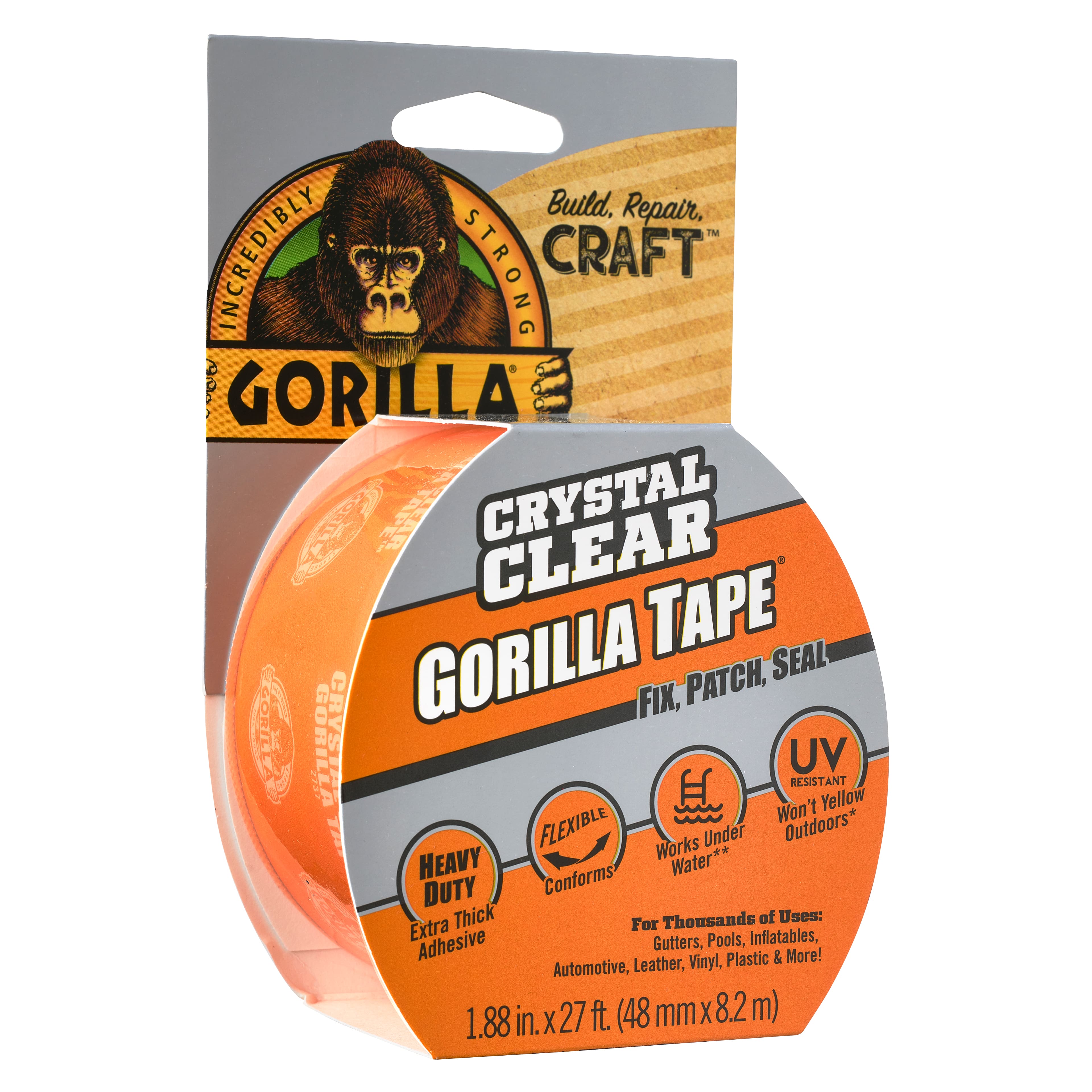 12 Pack: Gorilla® Crystal Clear Gorilla Tape®