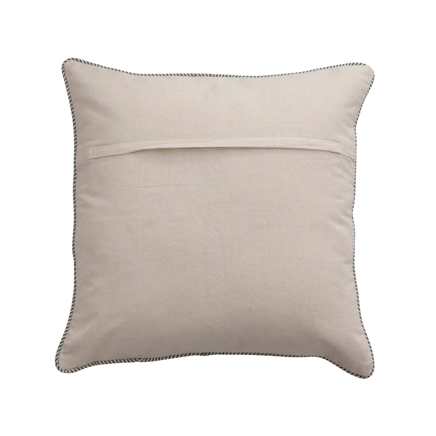 Hello Honey&#xAE; Appliqued Boat &#x26; Striped Piping Cotton Pillow