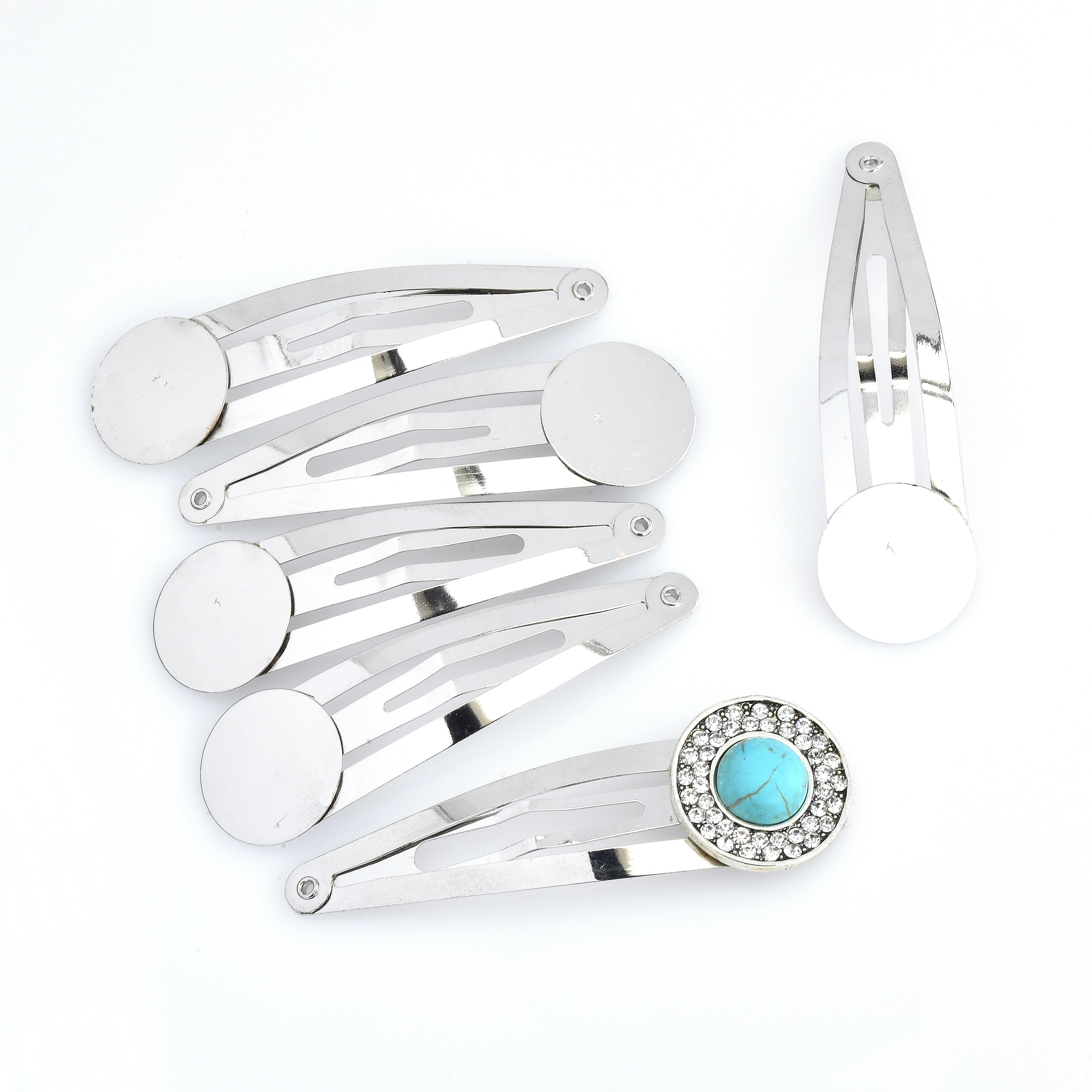 Contour Clips with 18mm Circle Blanks, 10ct. by Bead Landing&#x2122;