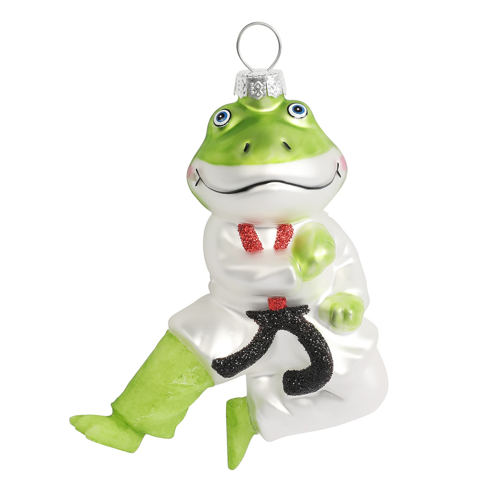 3.75&#x22; Karate Frog Glass Ornament by Ashland&#xAE;