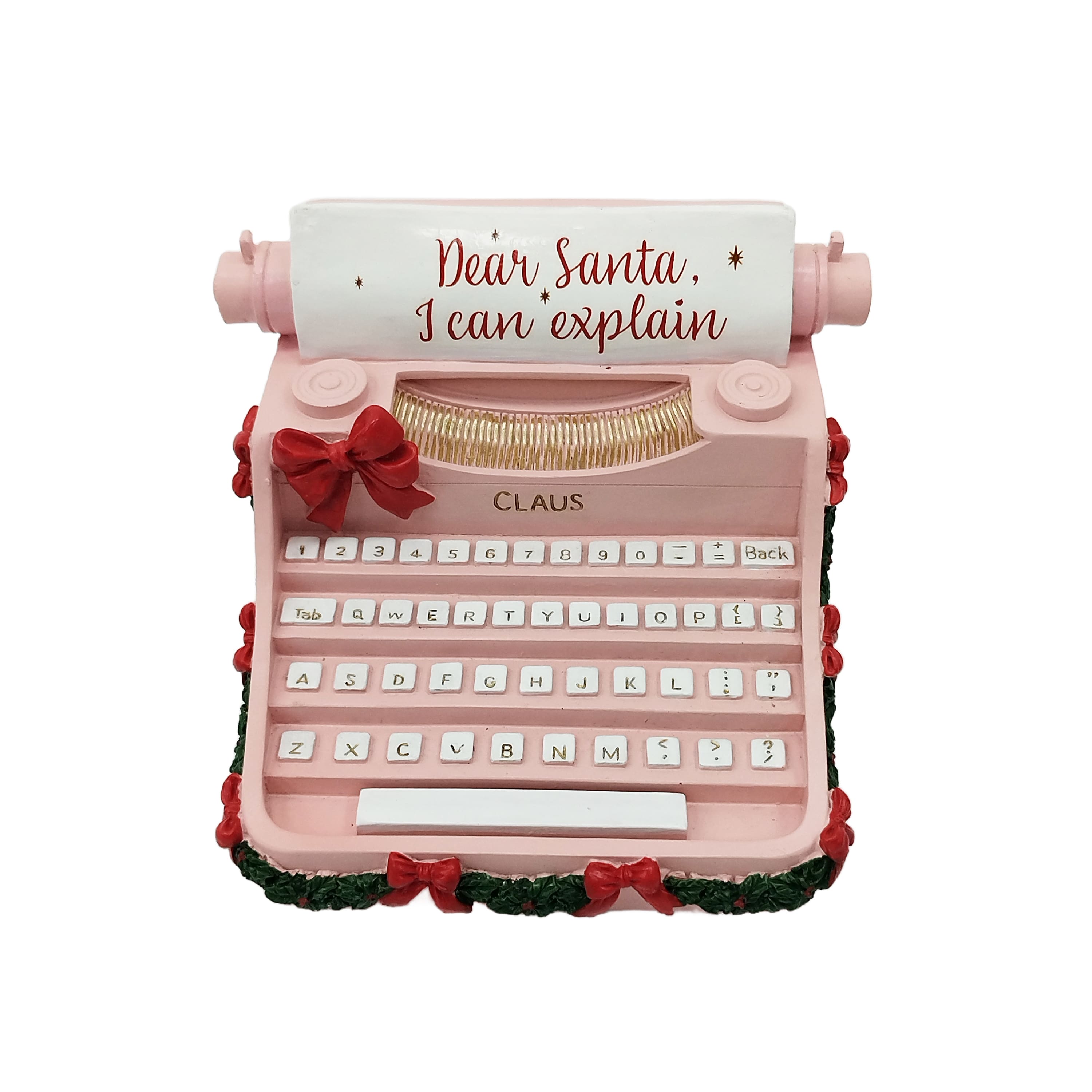 5.75&#x22; Pink Dear Santa Typewriter Tabletop D&#xE9;cor by Ashland&#xAE;