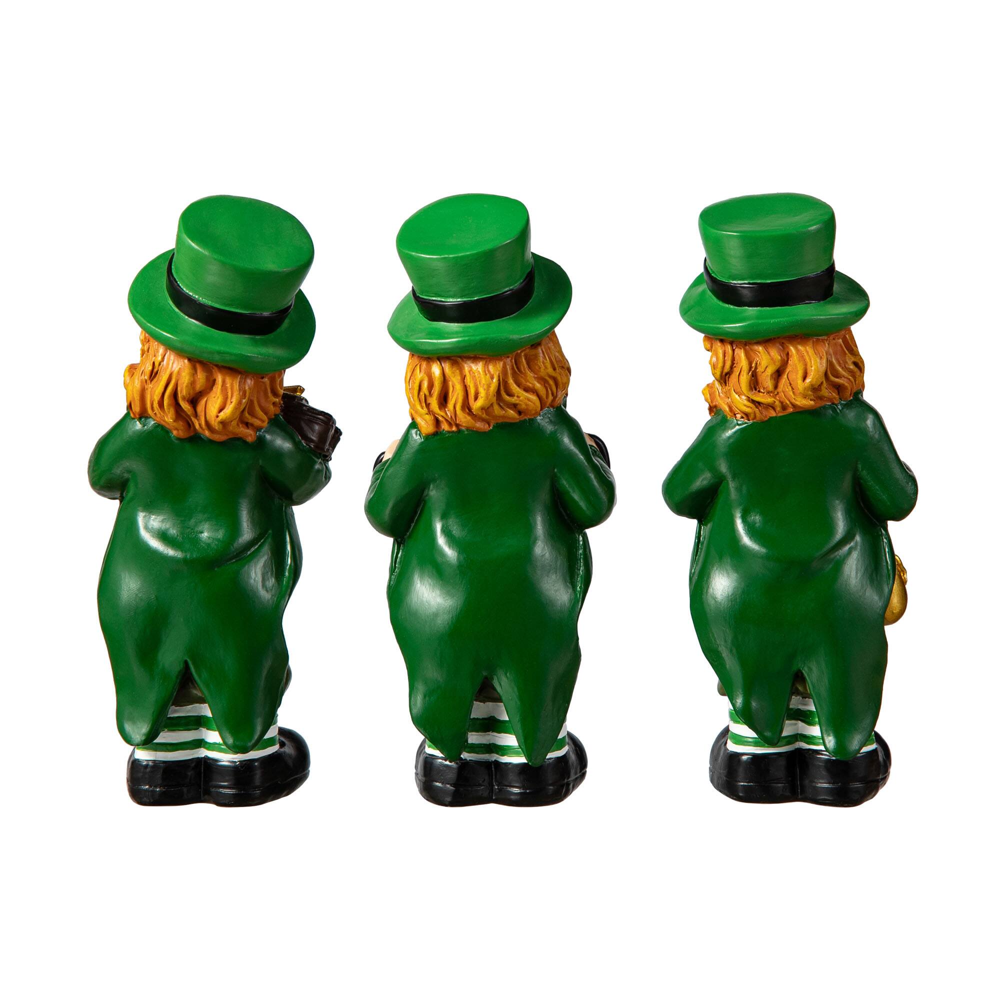 Glitzhome® 5" St. Patrick's Leprechaun Musicians Table Décor Set