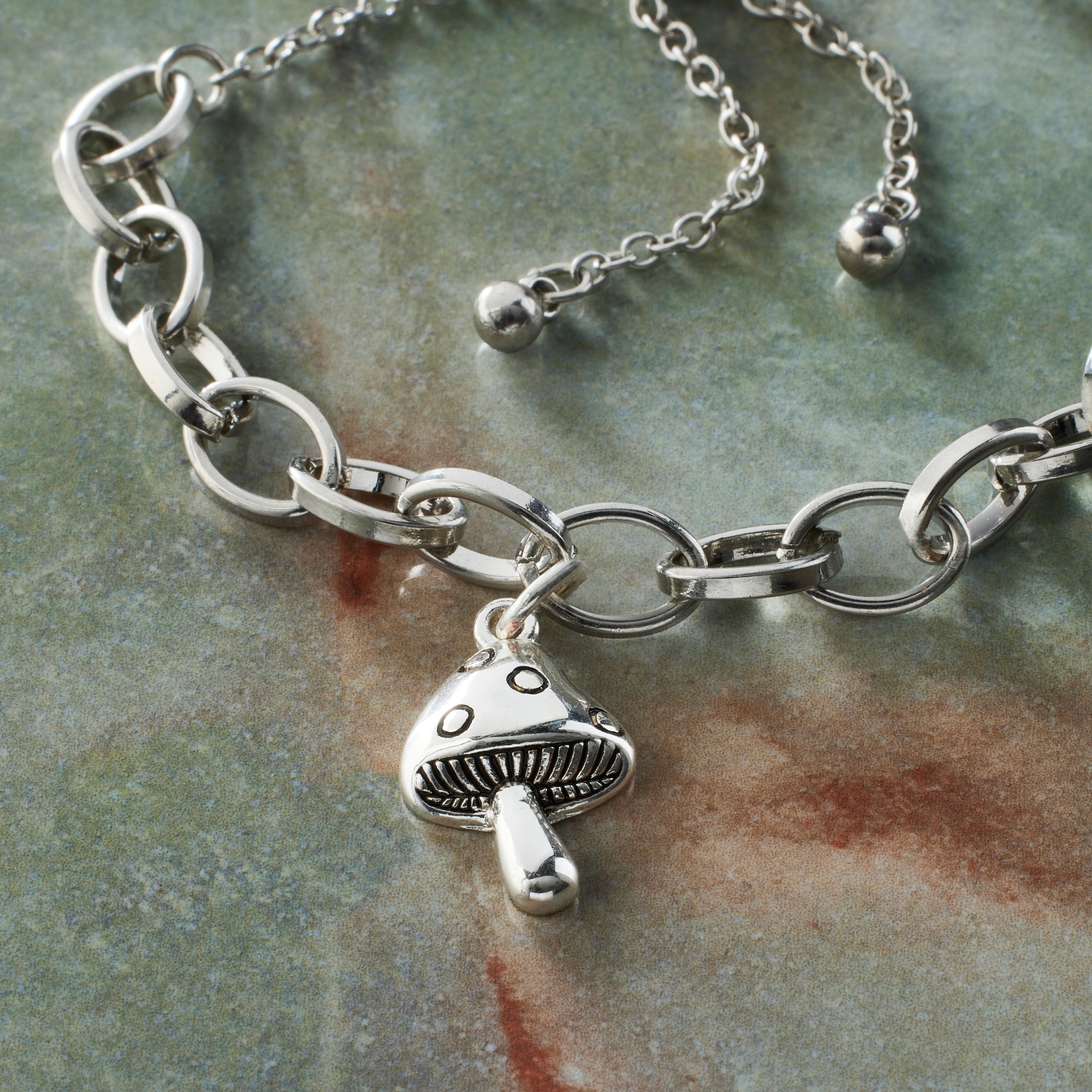 12 Pack: Silver Plated Mushroom Charm by Bead Landing™