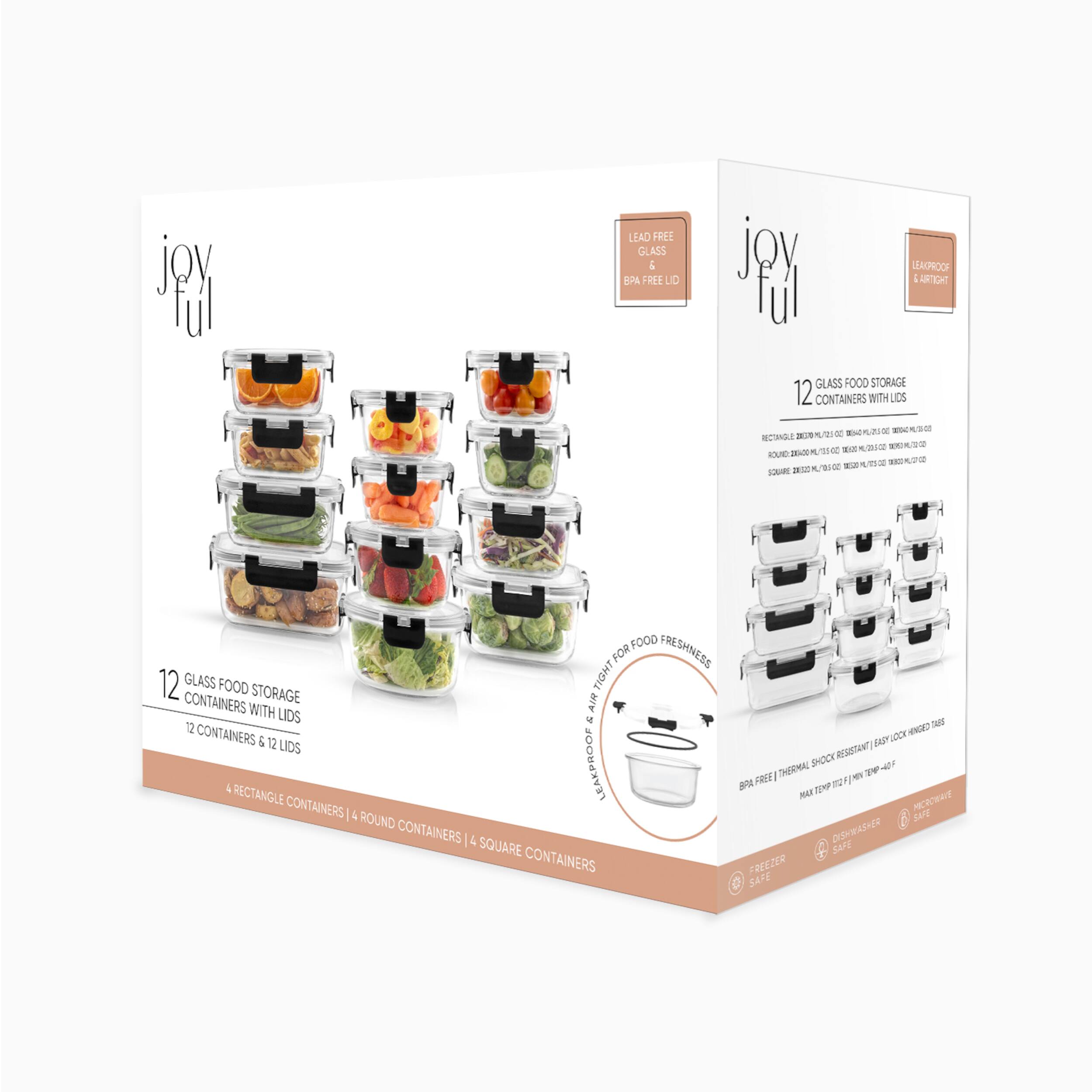 JoyJolt&#xAE; Glass Storage Containers Set