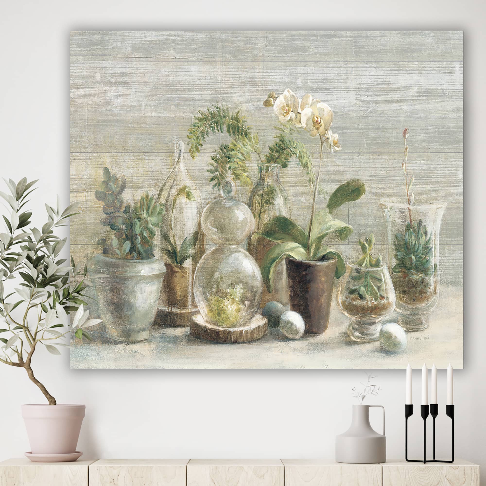 Designart - Composition of Orchids - Traditional Canvas Artwork