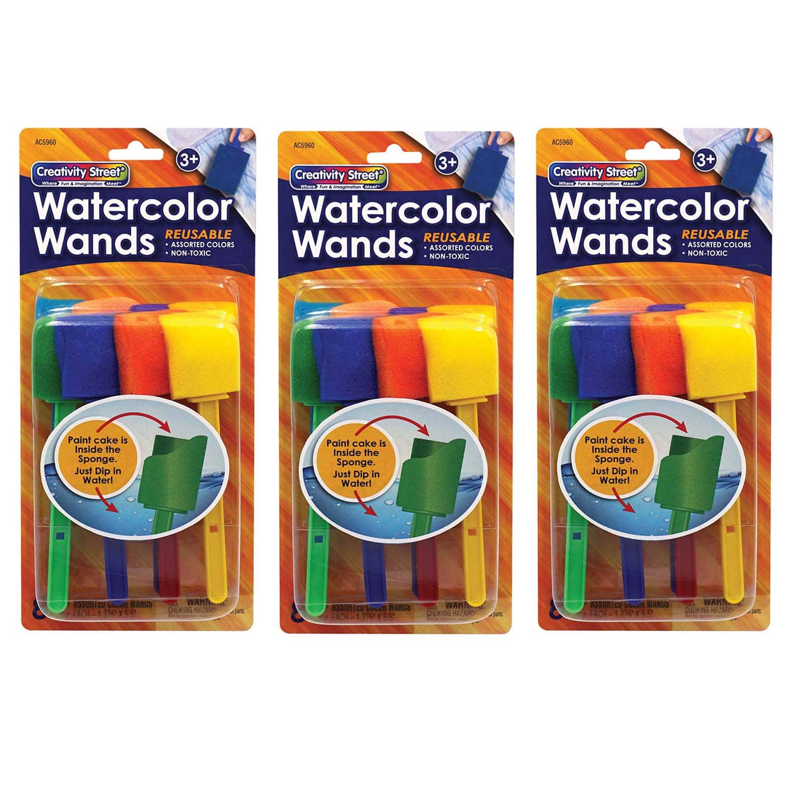 Creativity Street&#xAE; Watercolor Wands with Paint, 3 Packs of 8