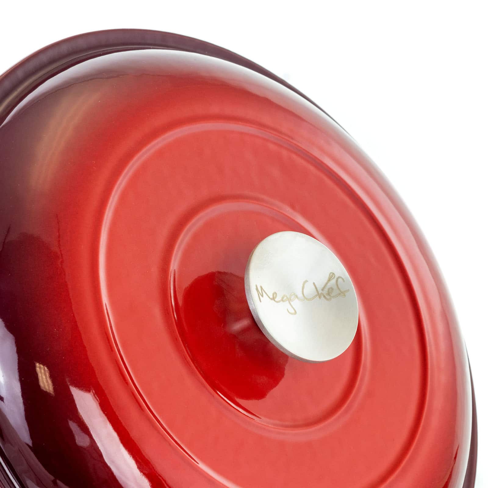 MegaChef 5qt. Red Enameled Cast Iron Casserole