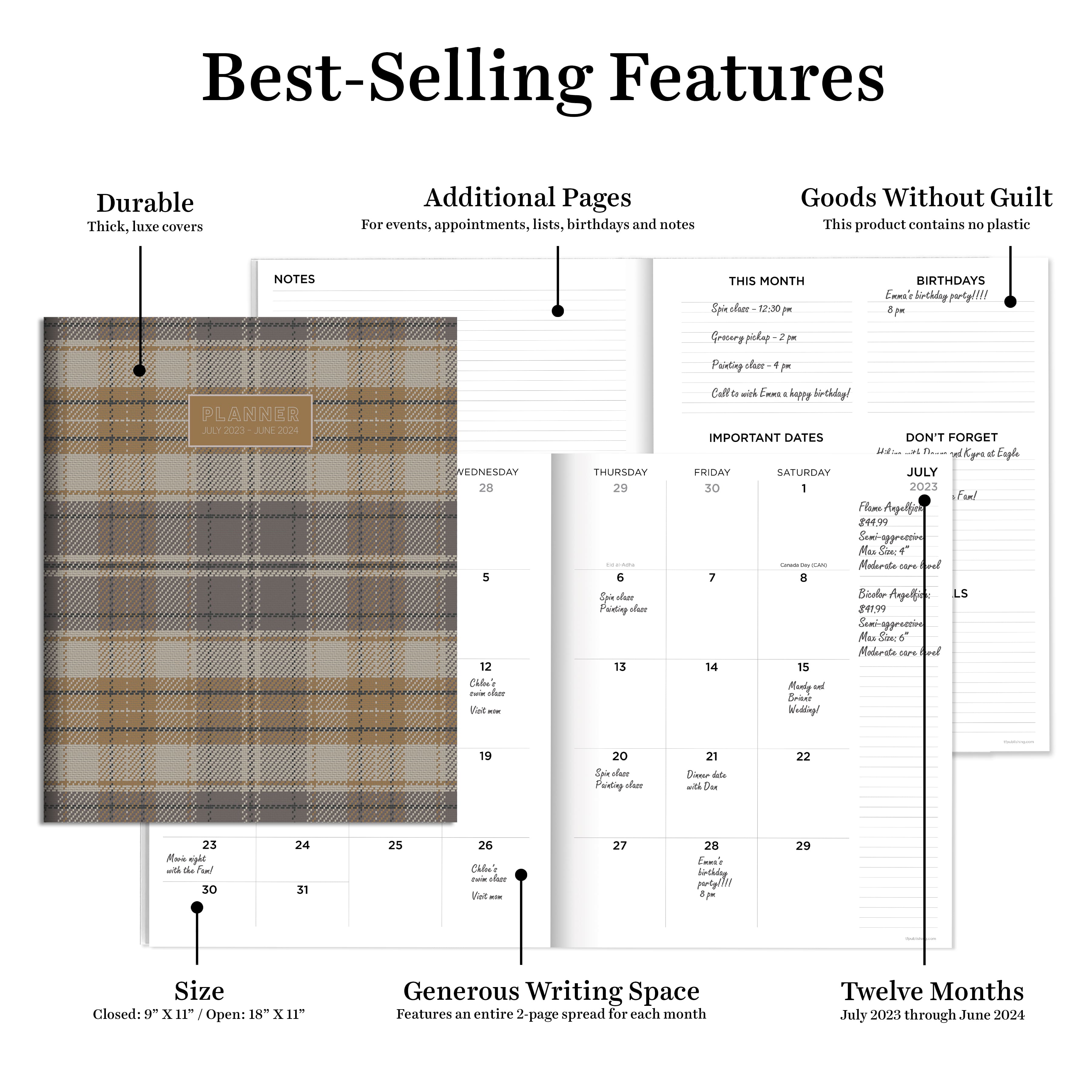 TF Publishing 2023 - 2024 Grandpa's Hat Large Monthly Planner